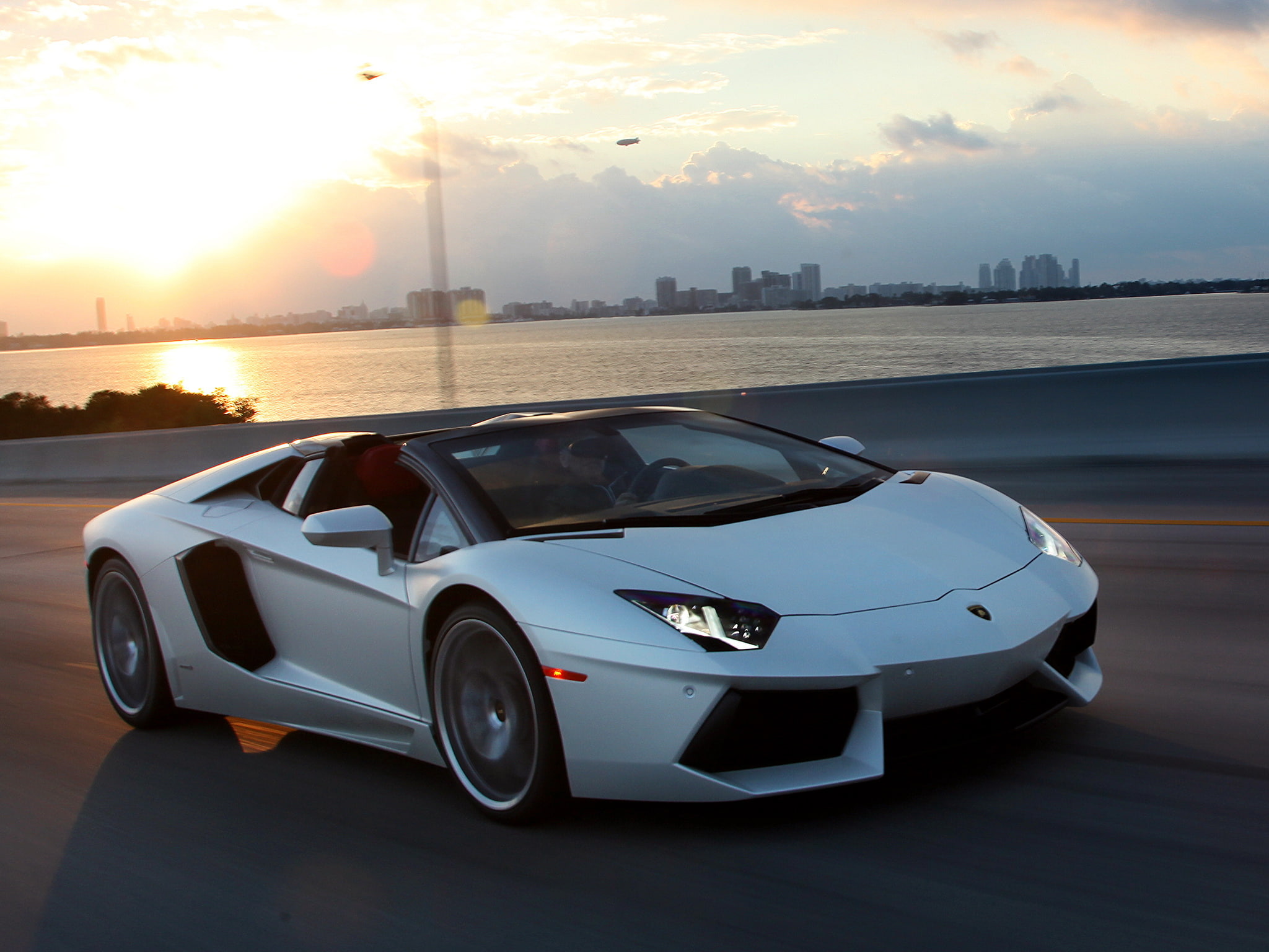 2014, lamborghini, silver, aventador, roadster, supercar, 1080P, lp700 4, HD Wallpaper