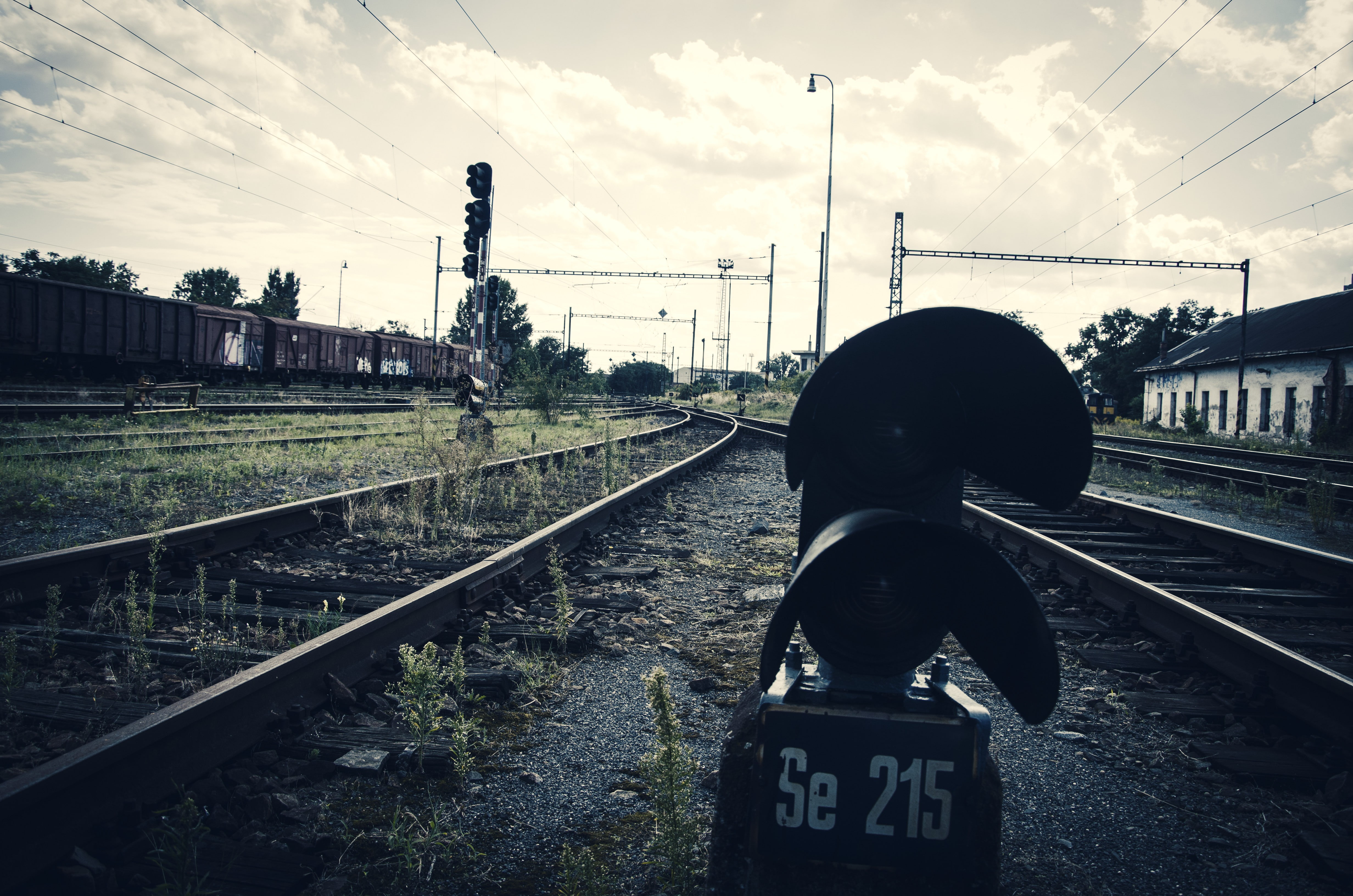 public transportation, muted, direction, train, Pripyat, architecture, rail yard, cloud - sky, built structure, transportation, text, the way forward, outdoors, HD Wallpaper