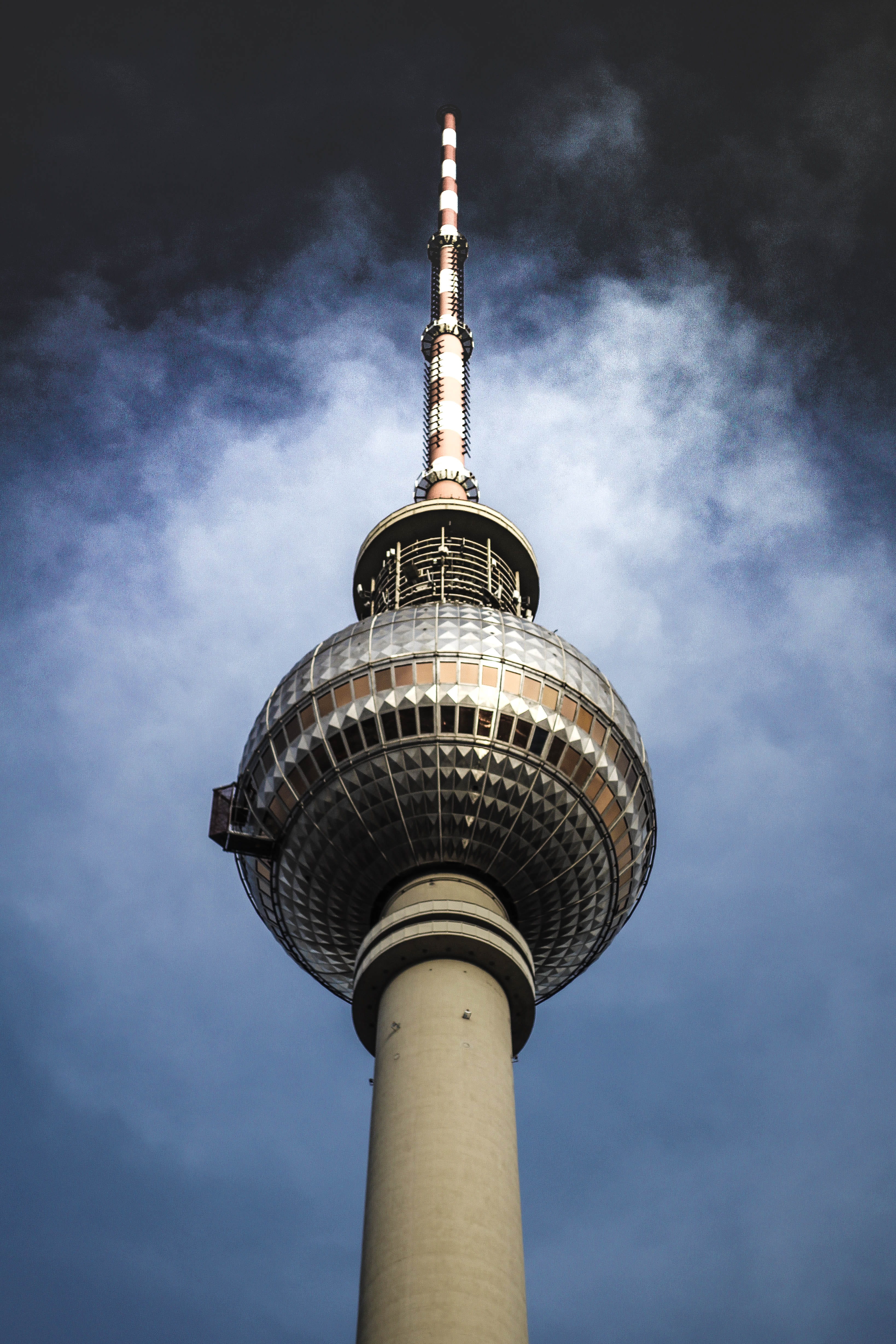 tourism, alexanderplatz, sphere, germany, cloud - sky, sky, metal, city, building, concrete, communication, tall - high, low angle view, day, sending, big, Phone HD Wallpaper