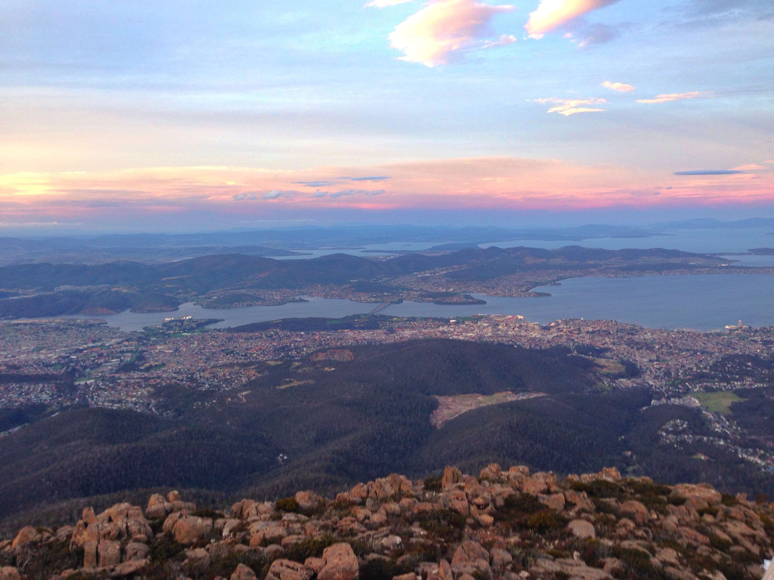 environment, idyllic, landscape, scenics - nature, nature, sunset, city, tranquil scene, 2K, mt wellington, no people, tranquility, aerial view, view into land, HD Wallpaper