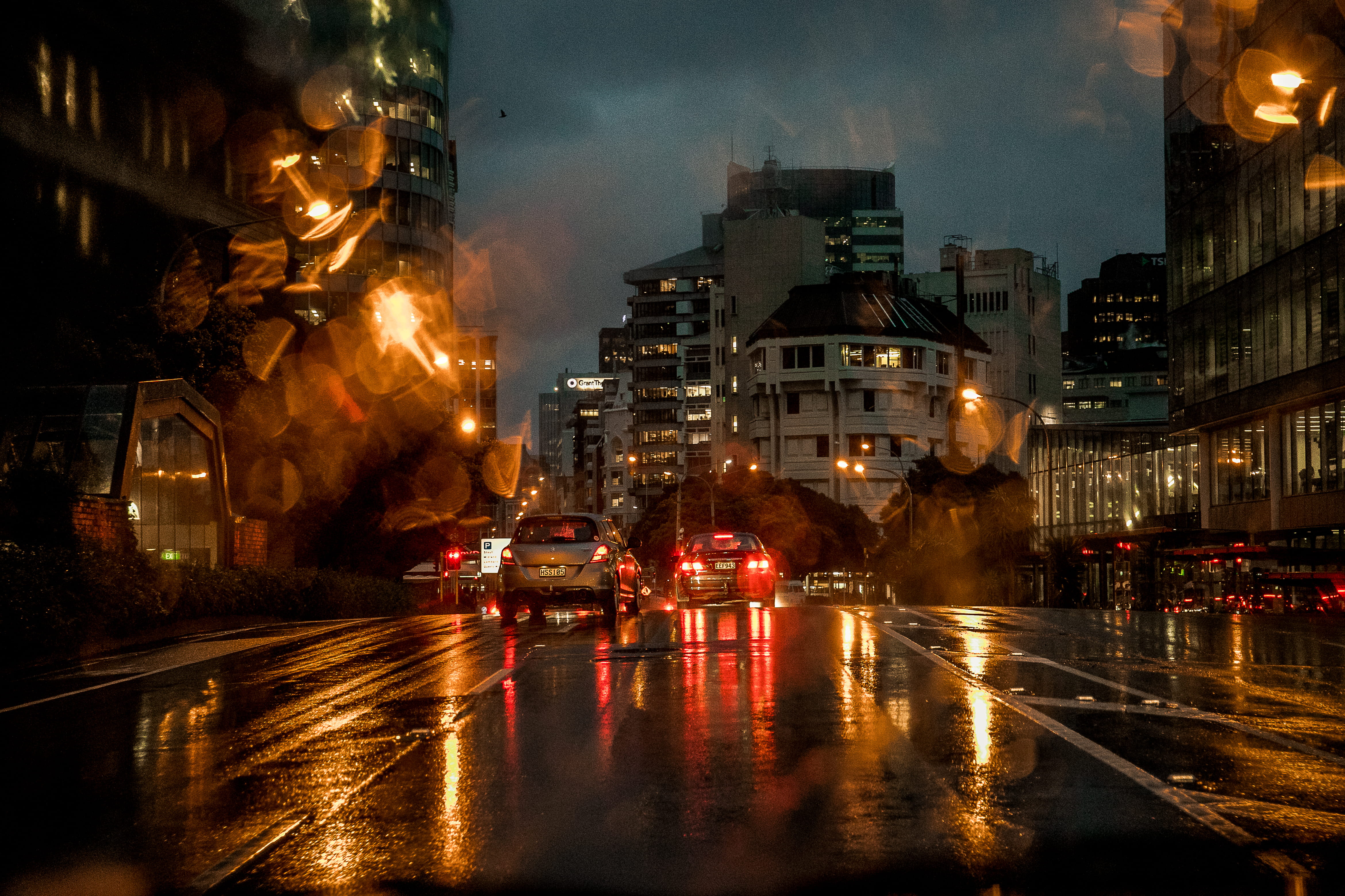 street, transportation, illuminated, street light, road, 4K, architecture, city scape, new zealand, city, accidents and disasters, land vehicle, night, HD Wallpaper