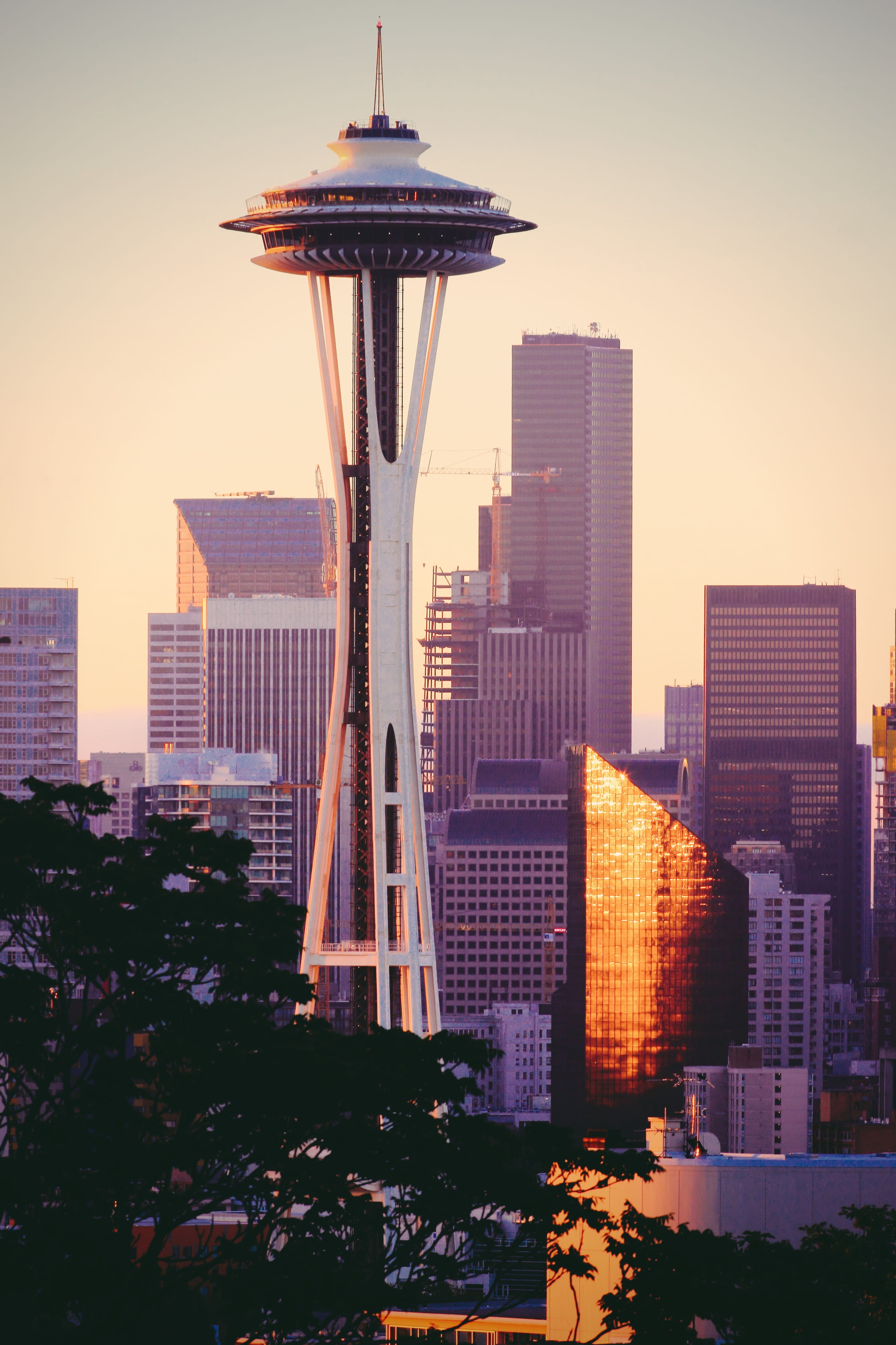 space needle, seattle, urban skyline, washington, space, tower, city, travel destinations, clear sky, canada, skyscraper, nature, financial district, office building exterior, Phone HD Wallpaper