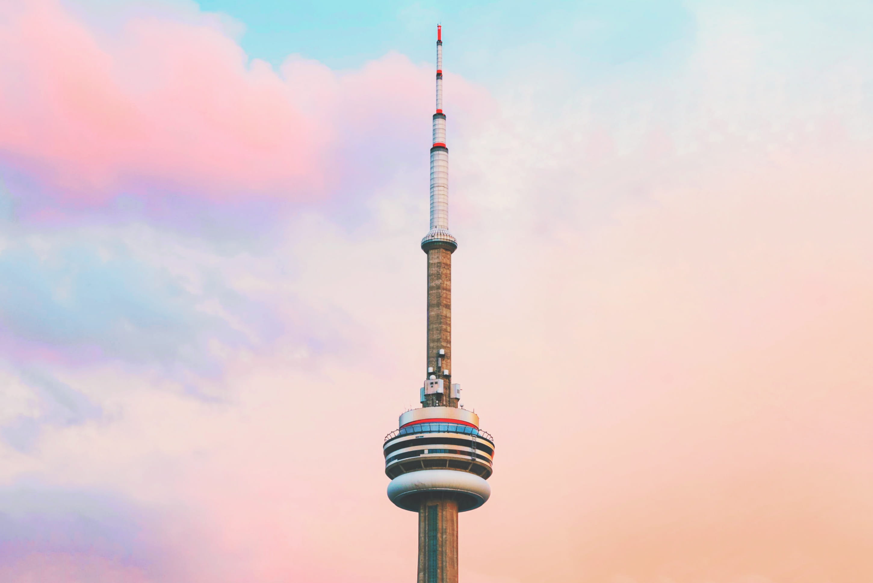 amazing, building exterior, architecture, tower, pastel, minimalism, 2K, pretty backgrounds, hd, low angle view, communication, HD Wallpaper