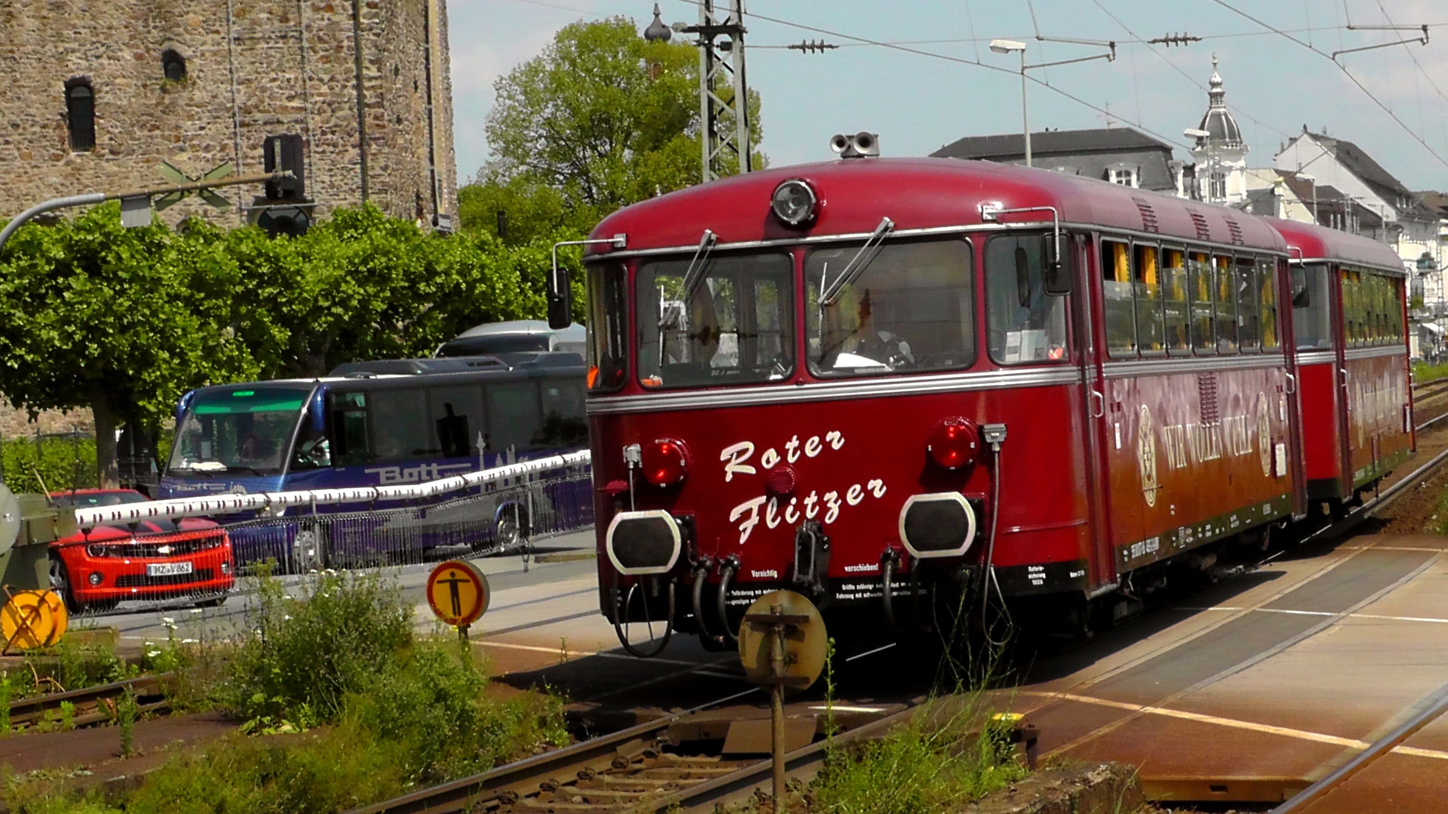 architecture, antique, machine, track, passenger train, red, Railbus, train, of past days, classic, transportation, public transportation, land vehicle, HD Wallpaper