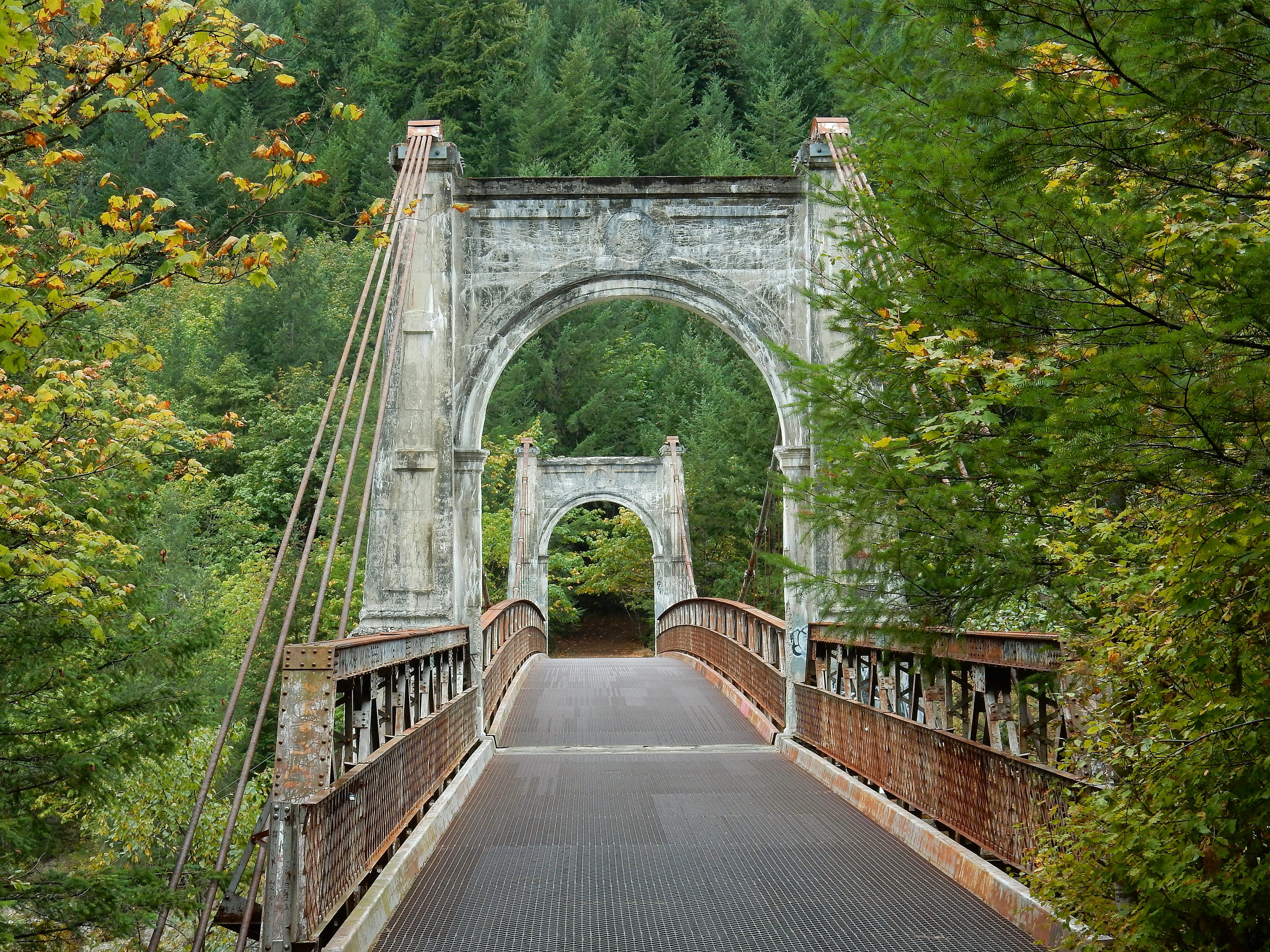 4K, bridge - man made structure, tree, highway 97, architecture, arch, no people, bridge, green color, historically, alexandra bridge, fraser river, plant, HD Wallpaper