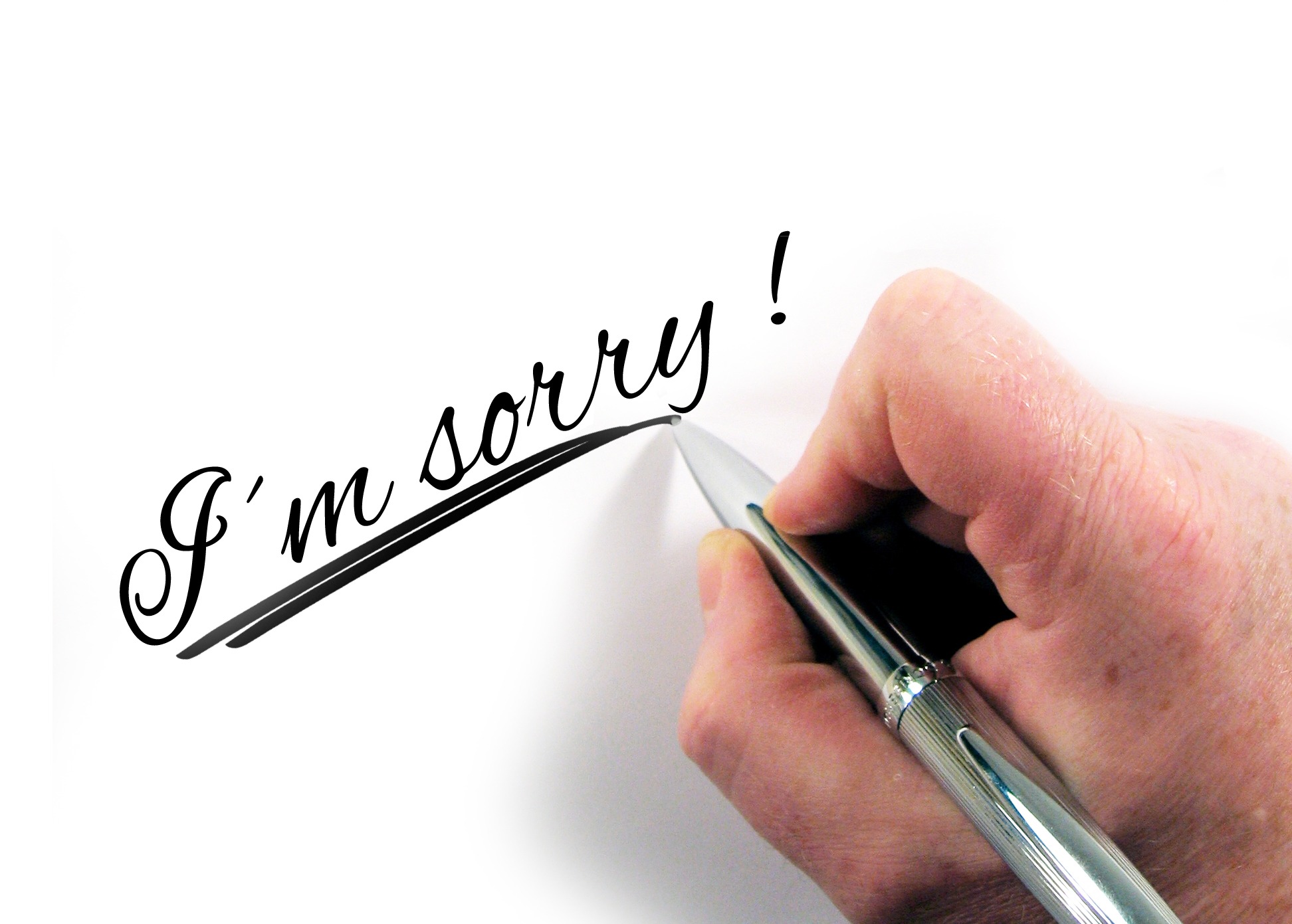 milde, pen, letters, person, human finger, western script, i beg your pardon, gray, indoors, understanding, hand, remission, studio shot, holding, handwriting, HD Wallpaper