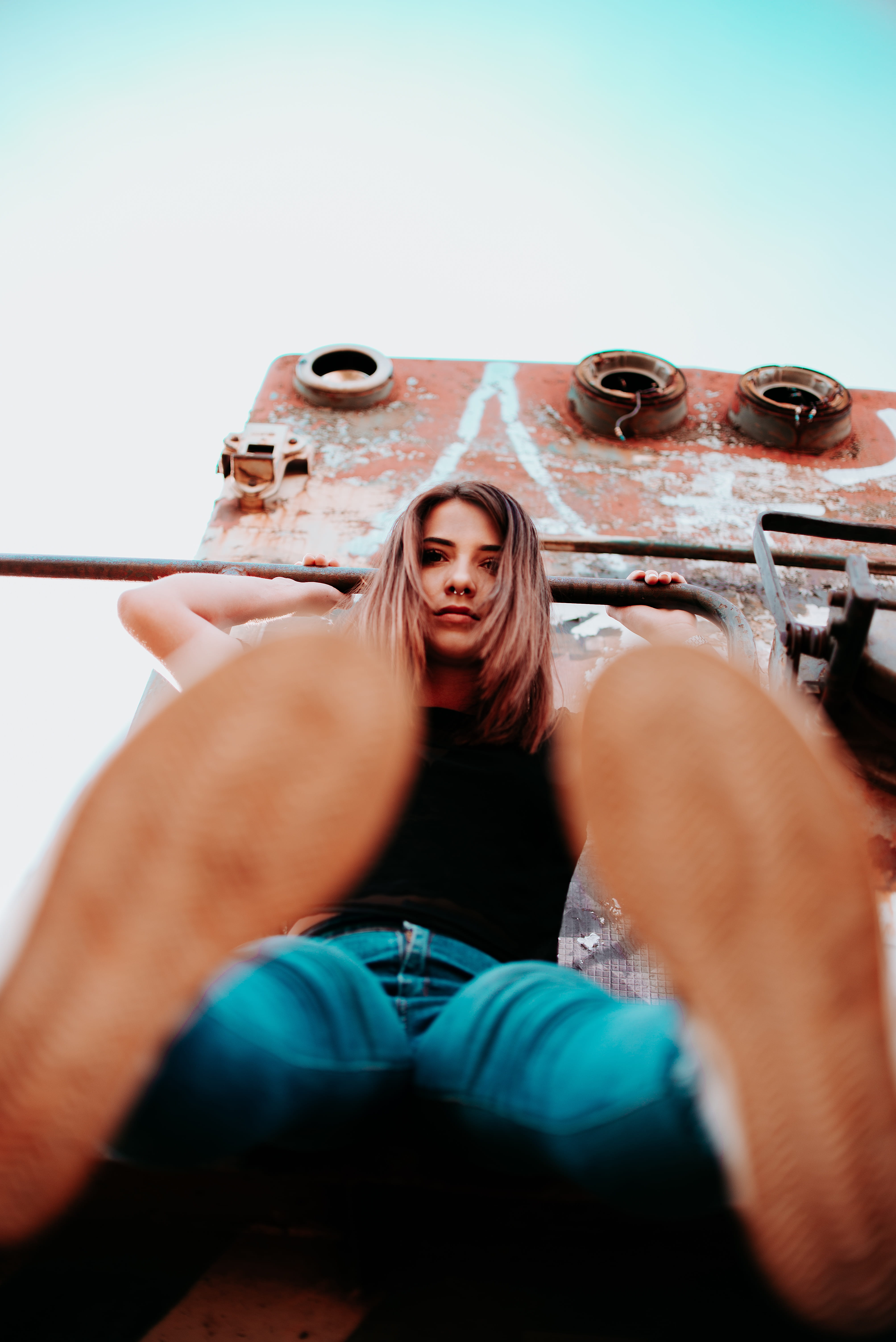 hands, portrait, fashion, daytime, lifestyles, girl, eyes, female, young adult, daylight, hair, model, beautiful woman, front view, 5K, nature, low angle photography, Phone HD Wallpaper