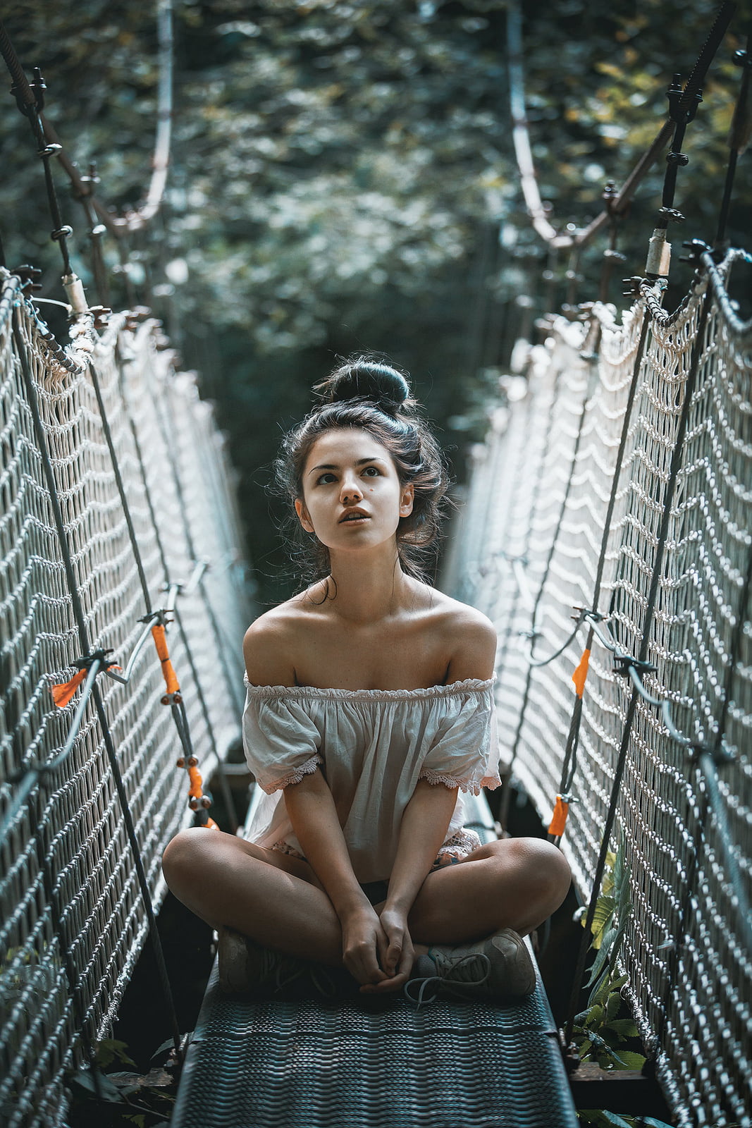adult, looking at camera, standing, fashion, sneakers, one person, contemplation, Delaia Gonzalez , bare shoulders, beautiful people, 720P, fashion model, Phone HD Wallpaper