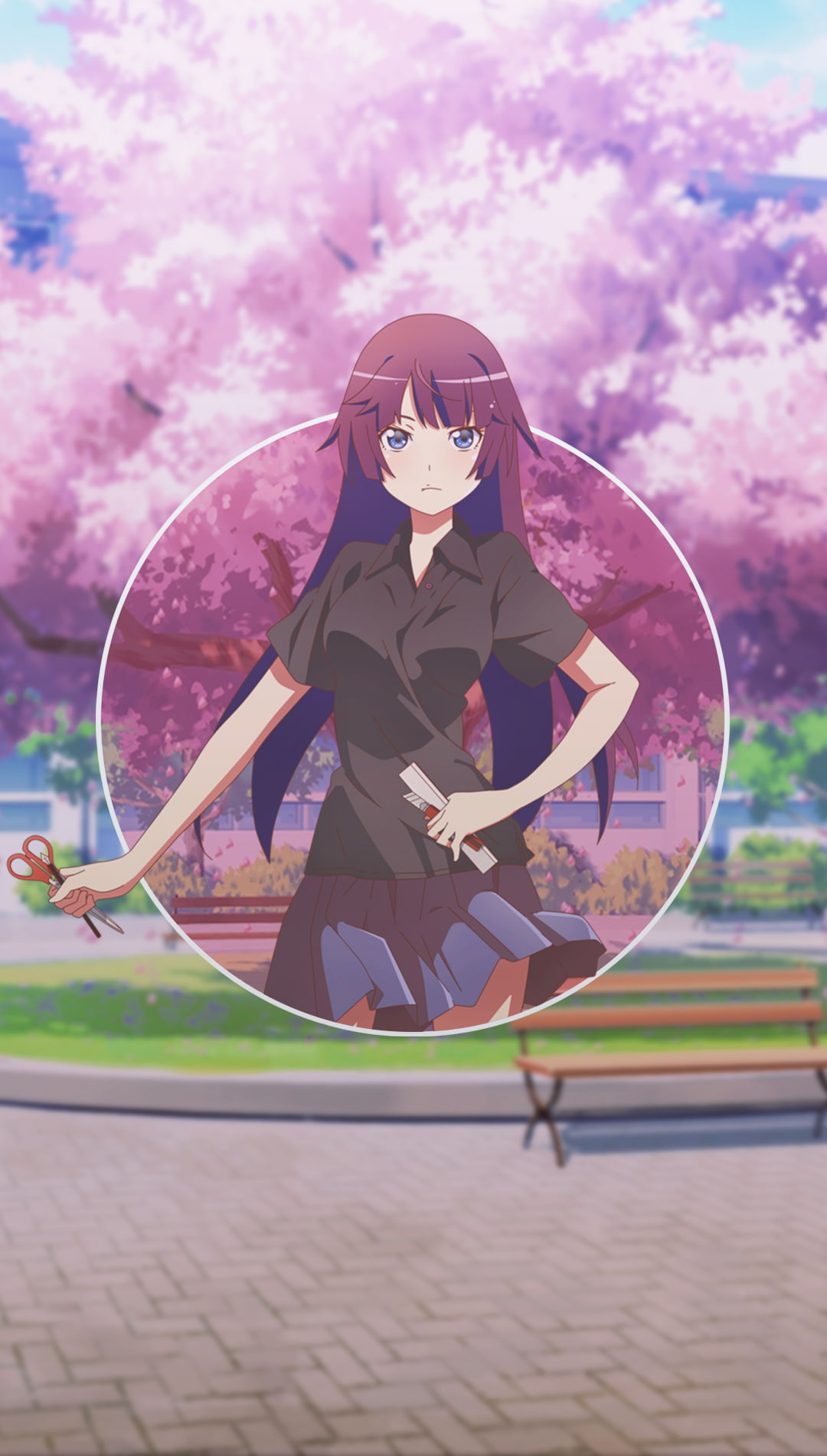 flower, one person, flowering plant, young adult, anime, nature, springtime, outdoors, portrait, tsundere, picture-in-picture, day, anime girls, full length, Phone HD Wallpaper