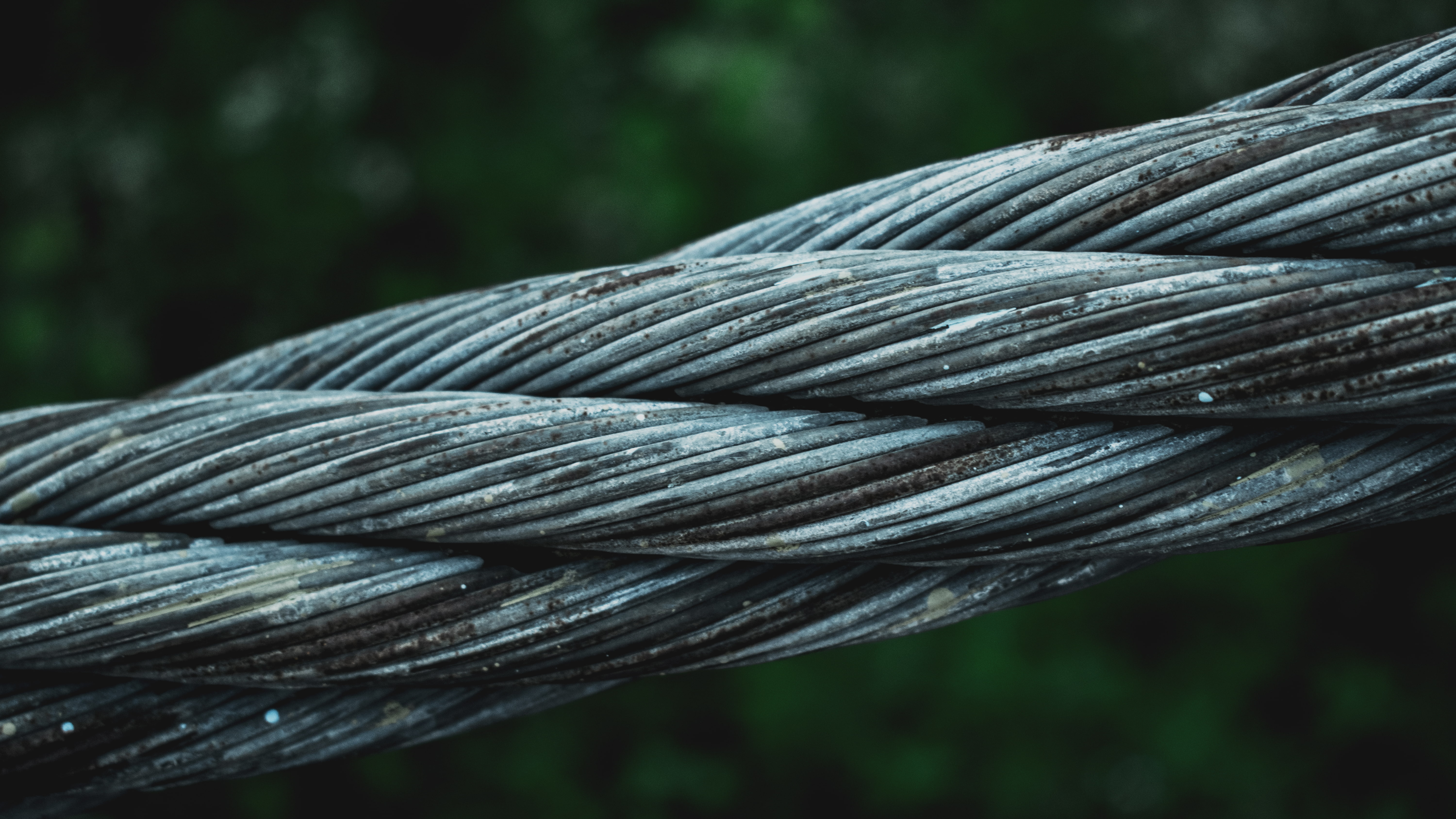 spiral, focus on foreground, steel rope, bokeh, nature, tied up, durability, ropes, pattern, wires, still life, rope, connection, flexibility, Cable, wire, HD Wallpaper