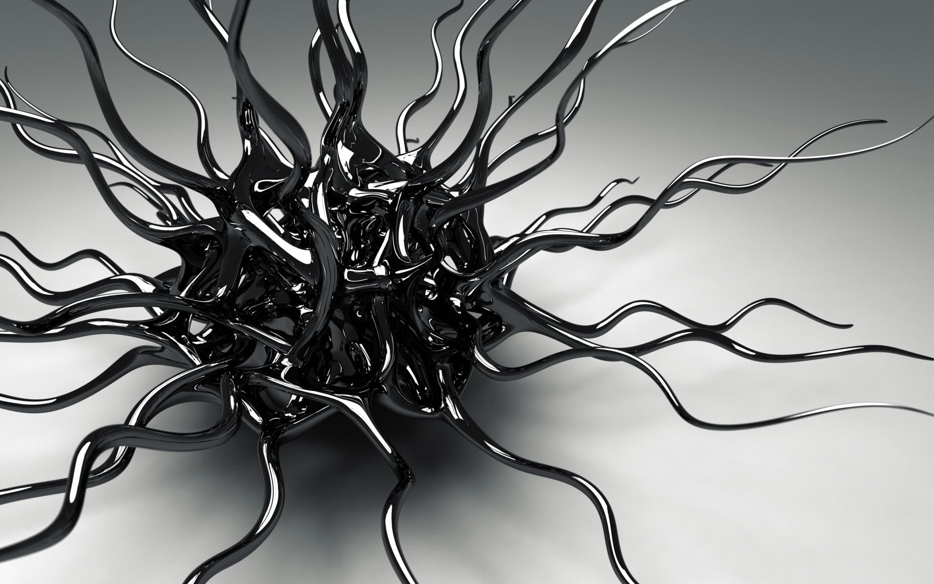 gray, illustration, steel, gray background, design, alloy, close-up, shape, curve, three Dimensional, full frame, cable, tangled, 1080P, three-dimensional Shape, HD Wallpaper