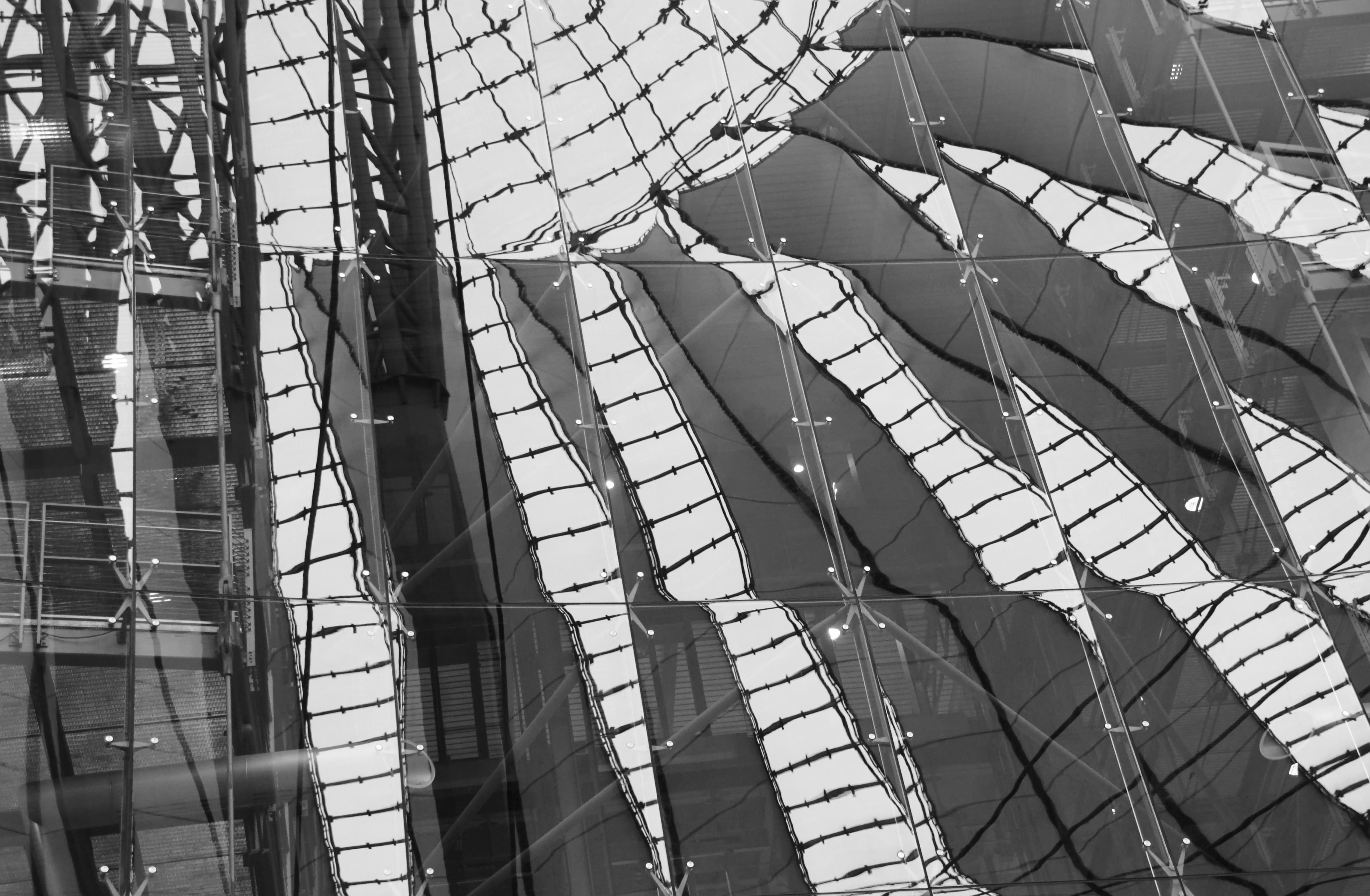 sunlight, digital composite, concrete, construction, construction element, development, grayscale, germany, no people, courtyard, surface, low angle view, HD Wallpaper