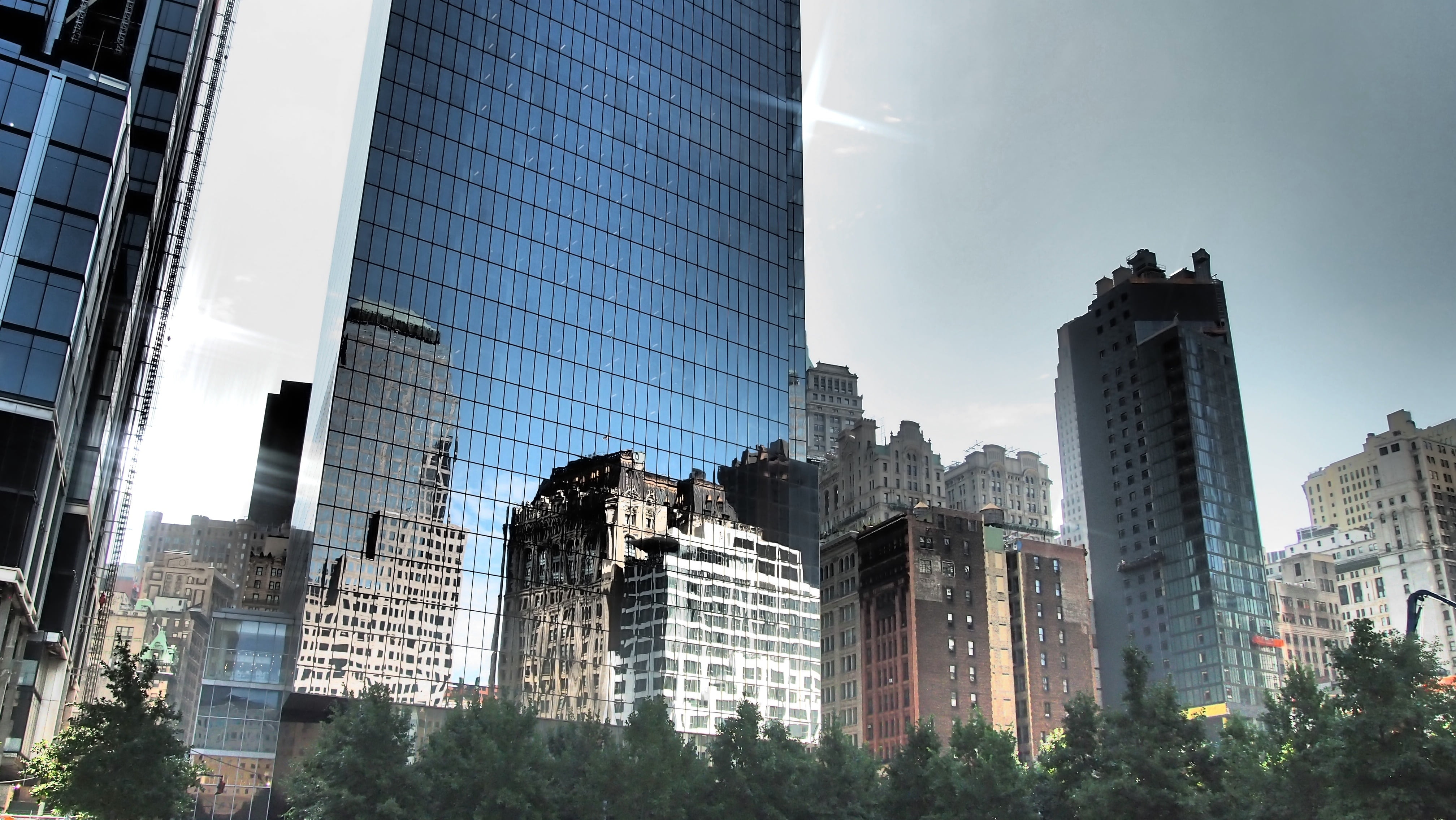 memorial, outdoors, low angle view, concrete, near, new york, world trade center, office Building, urban Skyline, tower, united states, buildings, building, HD Wallpaper
