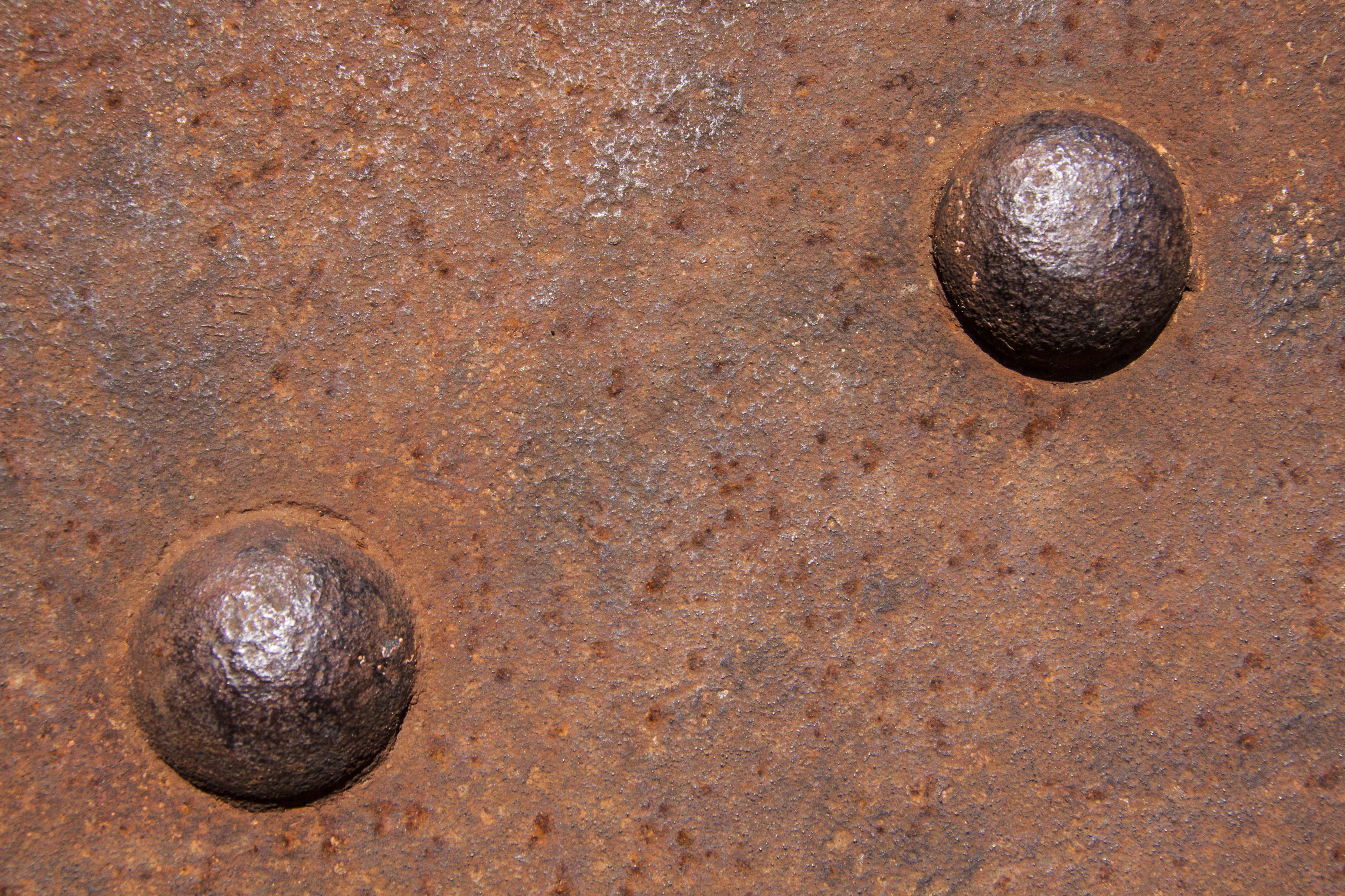 pattern, stainless, rusty red, shape, Rivet, close-up, day, steel, Rusted, high angle view, metal, riveting heads, indoors, animal, rock, rough, textured, HD Wallpaper