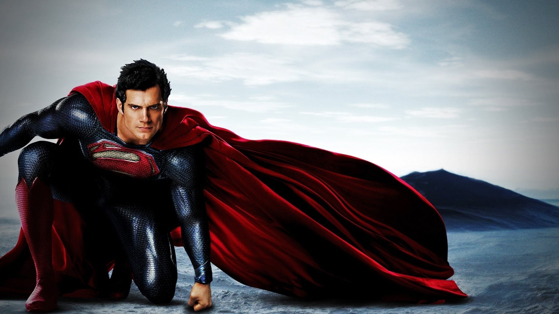 leisure activity, cloud - sky, movies, Man Of Steel, adult, 1080P, front view, superman, young adult, sitting, full length, looking at camera, casual clothing, HD Wallpaper