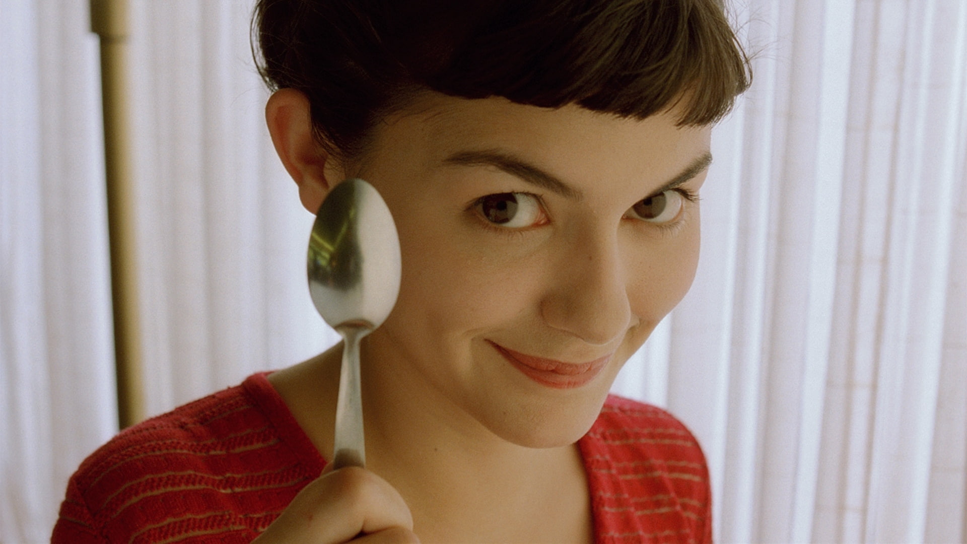1080P, movie scenes, Amélie Poulain, movie poster, Audrey Tautou, spoon, women, HD Wallpaper