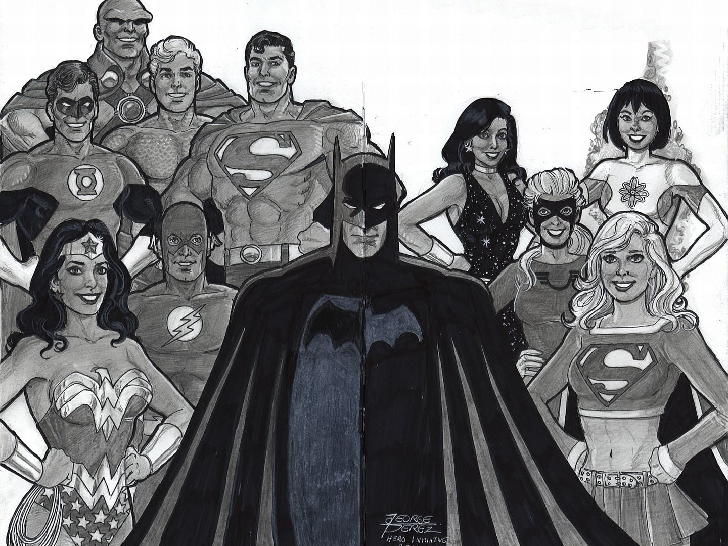 arts culture and entertainment, looking at camera, Superman, Martian Manhunter, 720P, belief, religion, Batman, people, Supergirl, Aquaman, Donna Troy, HD Wallpaper