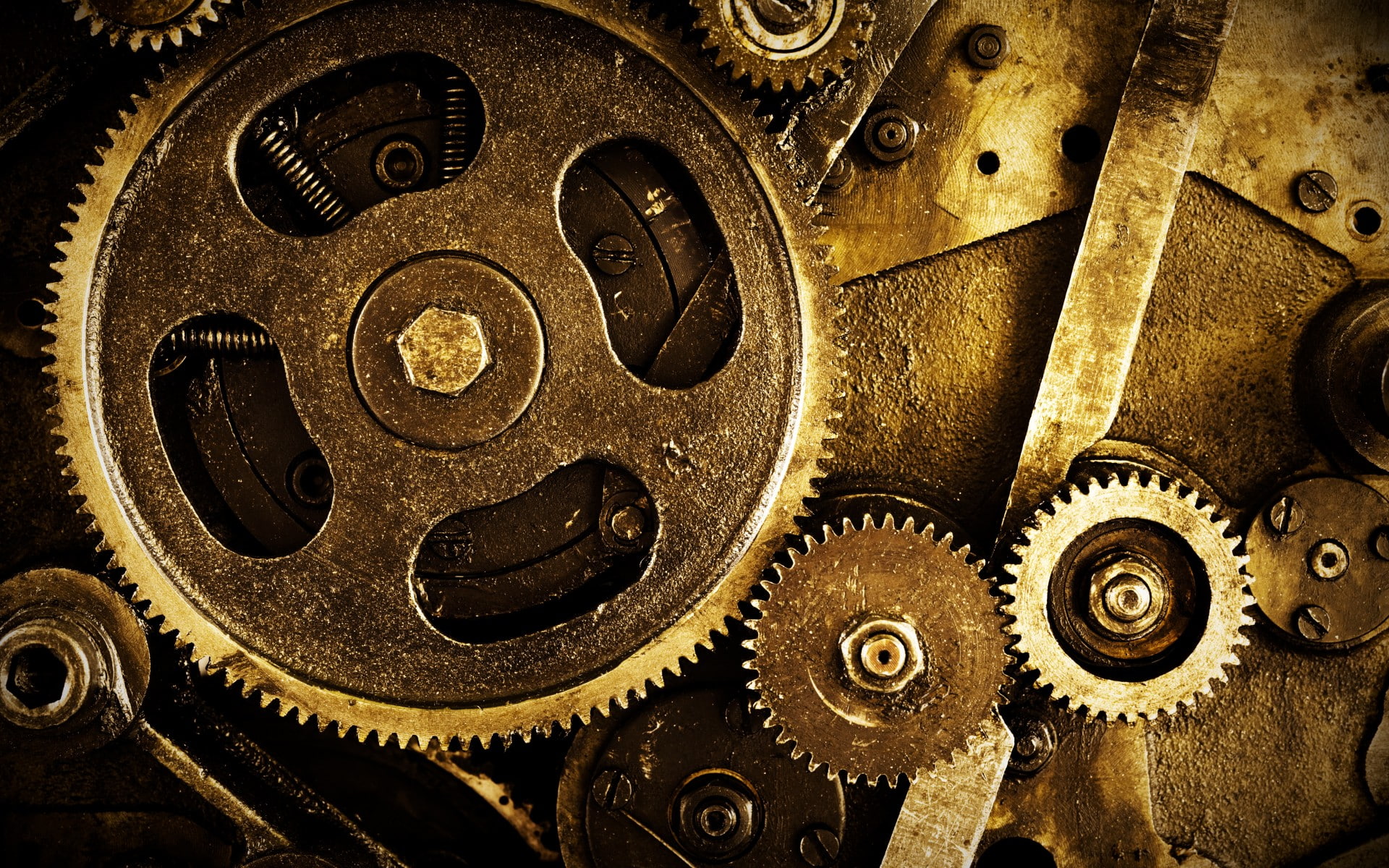 1080P, nuts, assorted, mechanism, gears, steampunk, HD Wallpaper