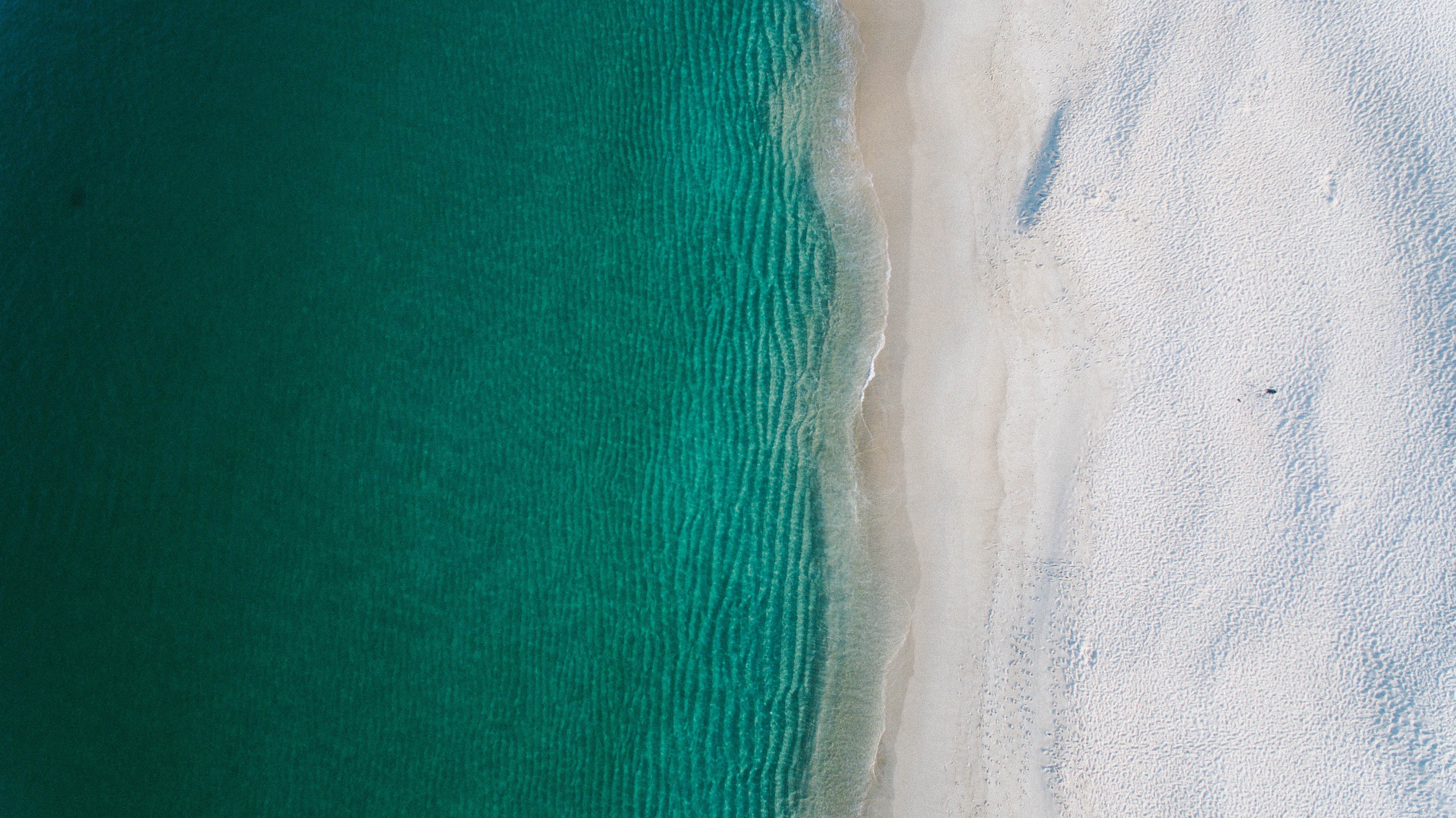 drone photo, nature, waves, water, sand, beach, 4K, HD Wallpaper