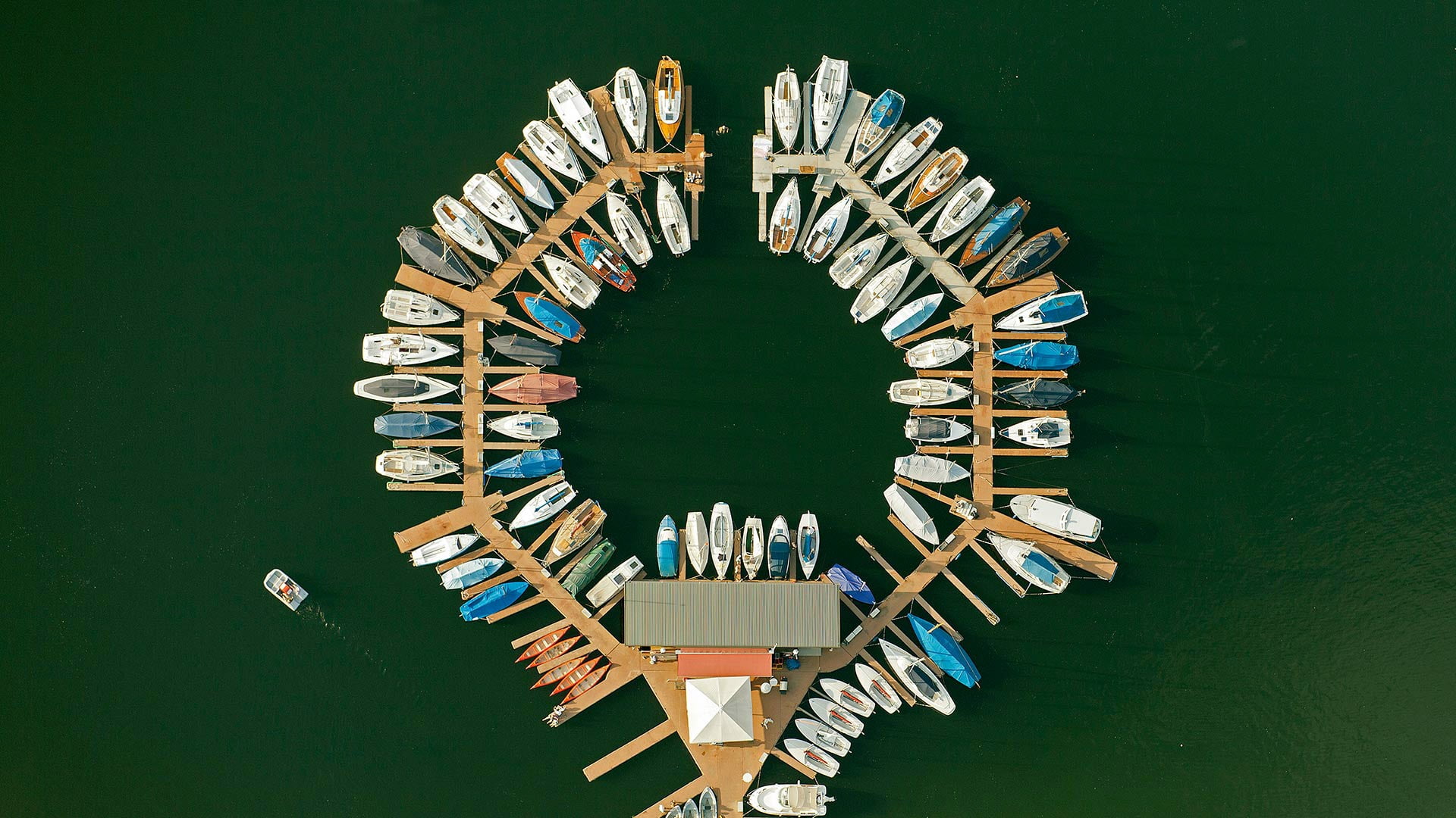 arrangement, connection, technology, drone photo, boat, shape, architecture, pier, 1080P, green color, multi colored, directly above, colored background, HD Wallpaper