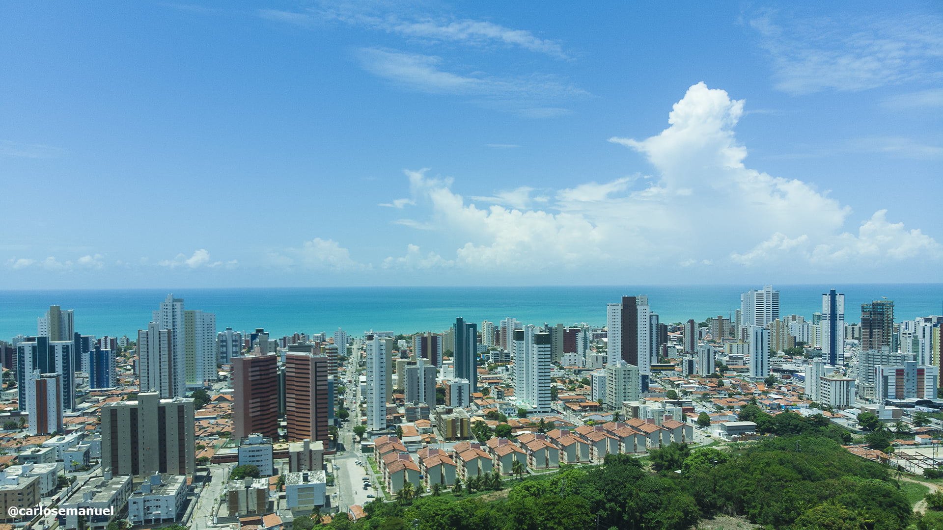 João Pessoa, landscape, Brazil, drone photo, city, 1080P, HD Wallpaper