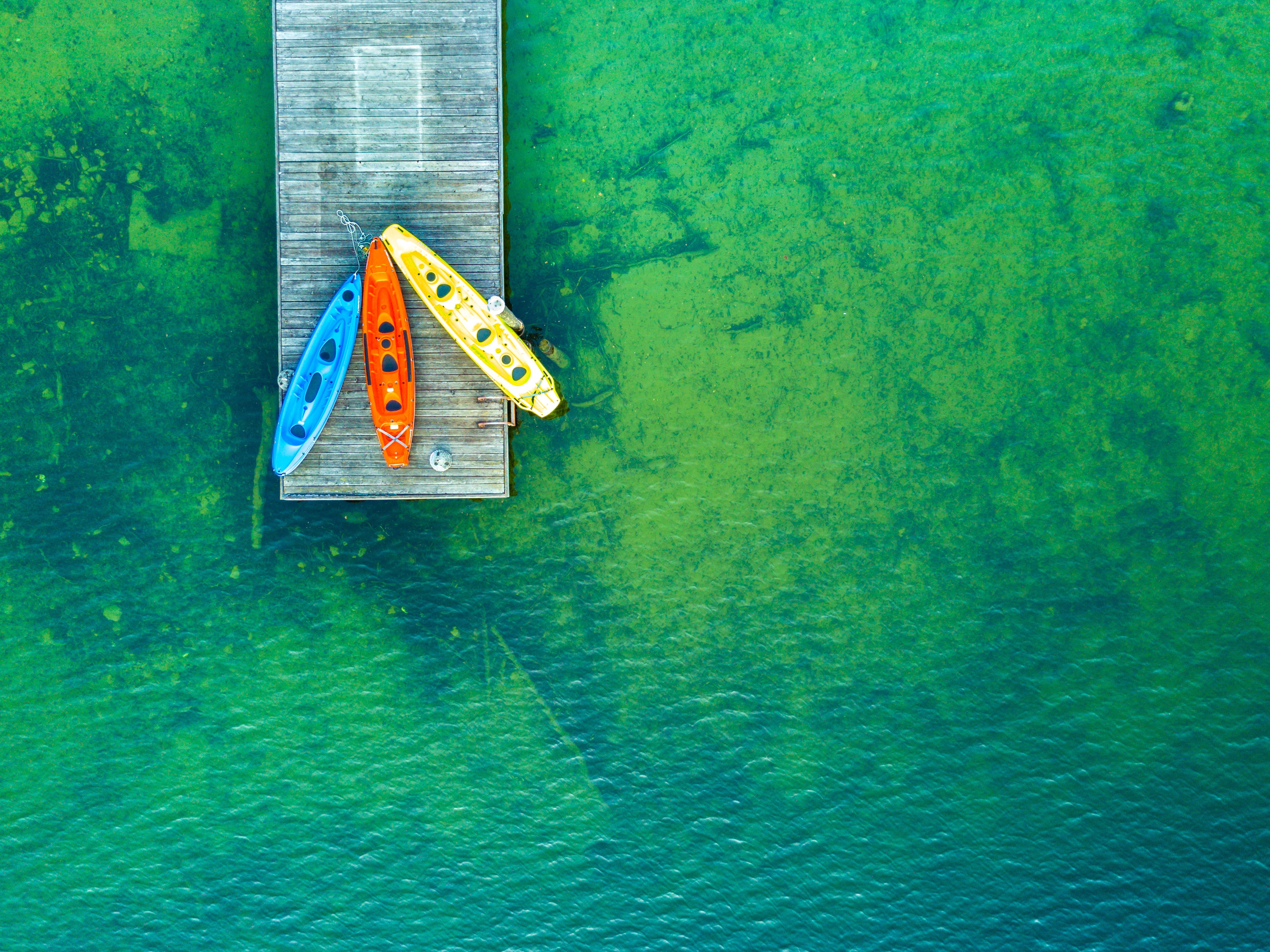green, water, 4K, nature, drone photo, pier, HD Wallpaper