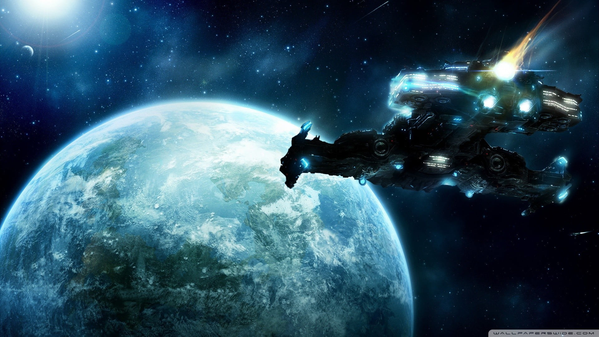 men, short, nature, adventure, black, sea, exploration, white, water, astronomy, coated, Starcraft II, galaxy, planet - space, 1080P, digital composite, HD Wallpaper