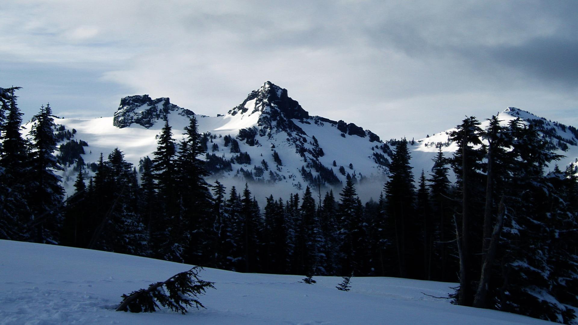 rainier, washington, mountain, 1080P, summit, nature, 3d and abstract, hill, mt, snow, peak, winter, HD Wallpaper