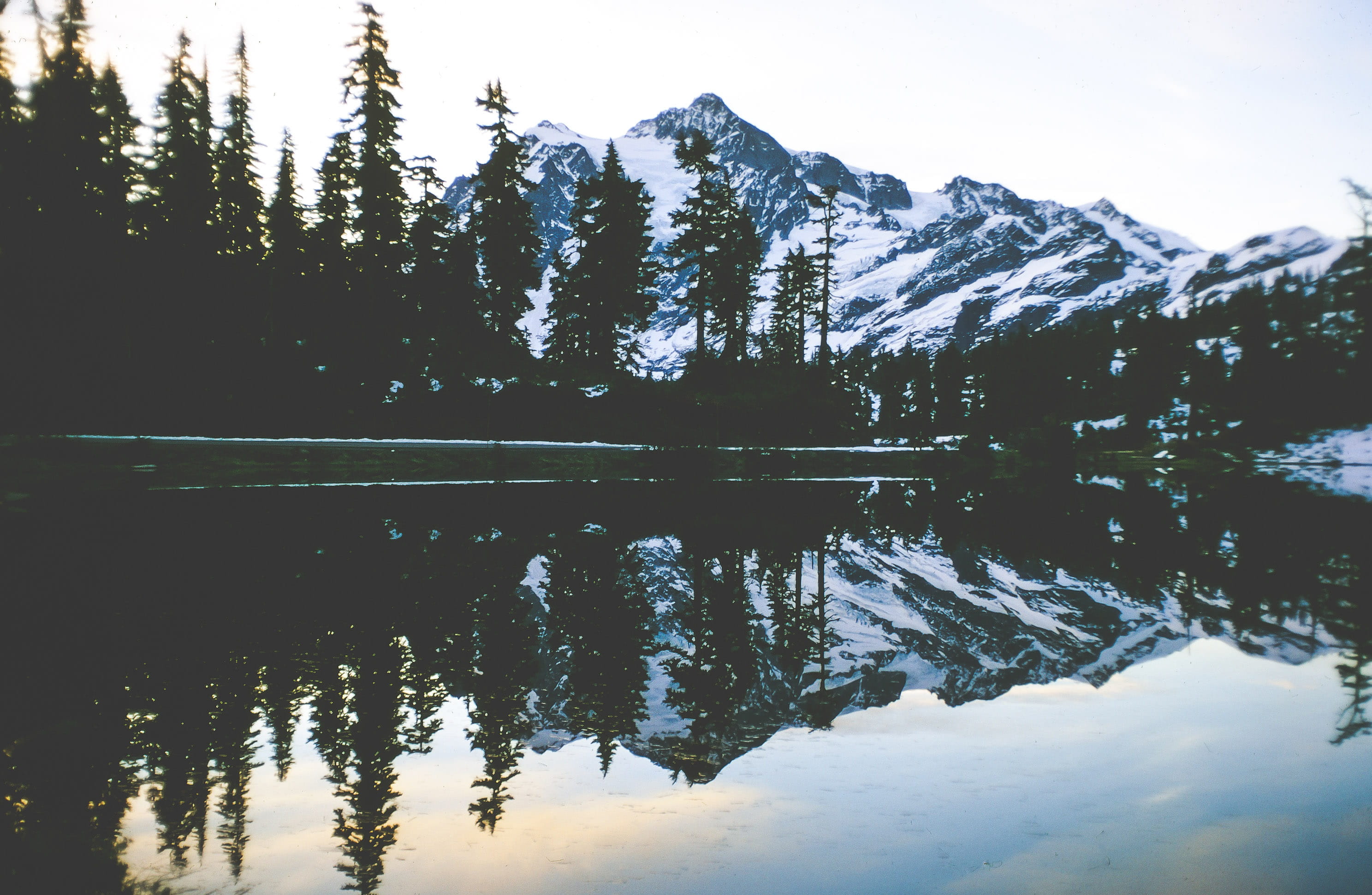 baker, washington state, tranquil, tranquility, sky, blue, picture, light, reflection lake, reflection, winter, cold temperature, tranquil scene, white, HD Wallpaper