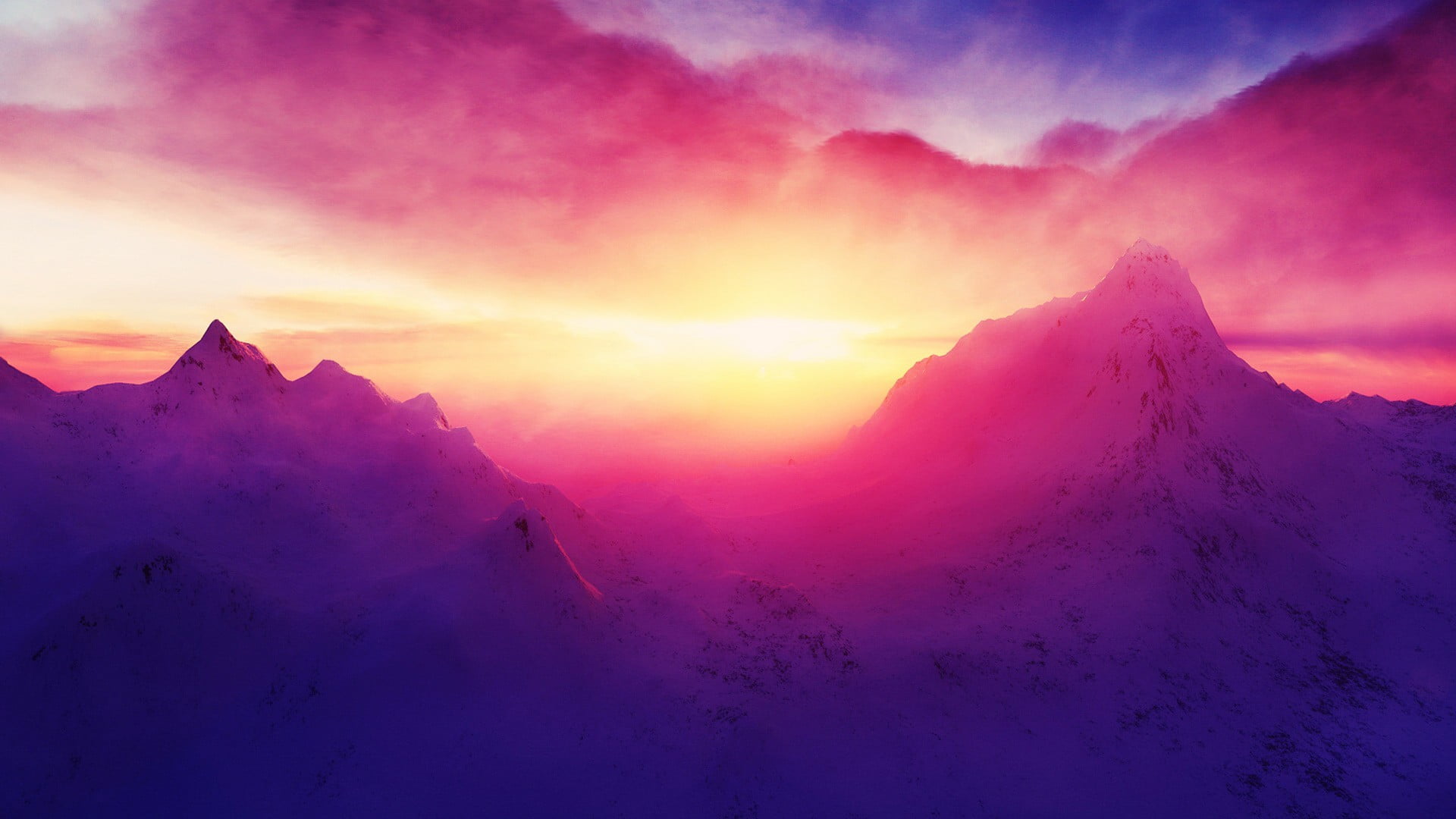 sunset, landscape, dawn, idyllic, valley, hiking, forest, winter, morning, dusk, tranquil scene, mountain Peak, summer, scenics, beauty In Nature, mountain, HD Wallpaper