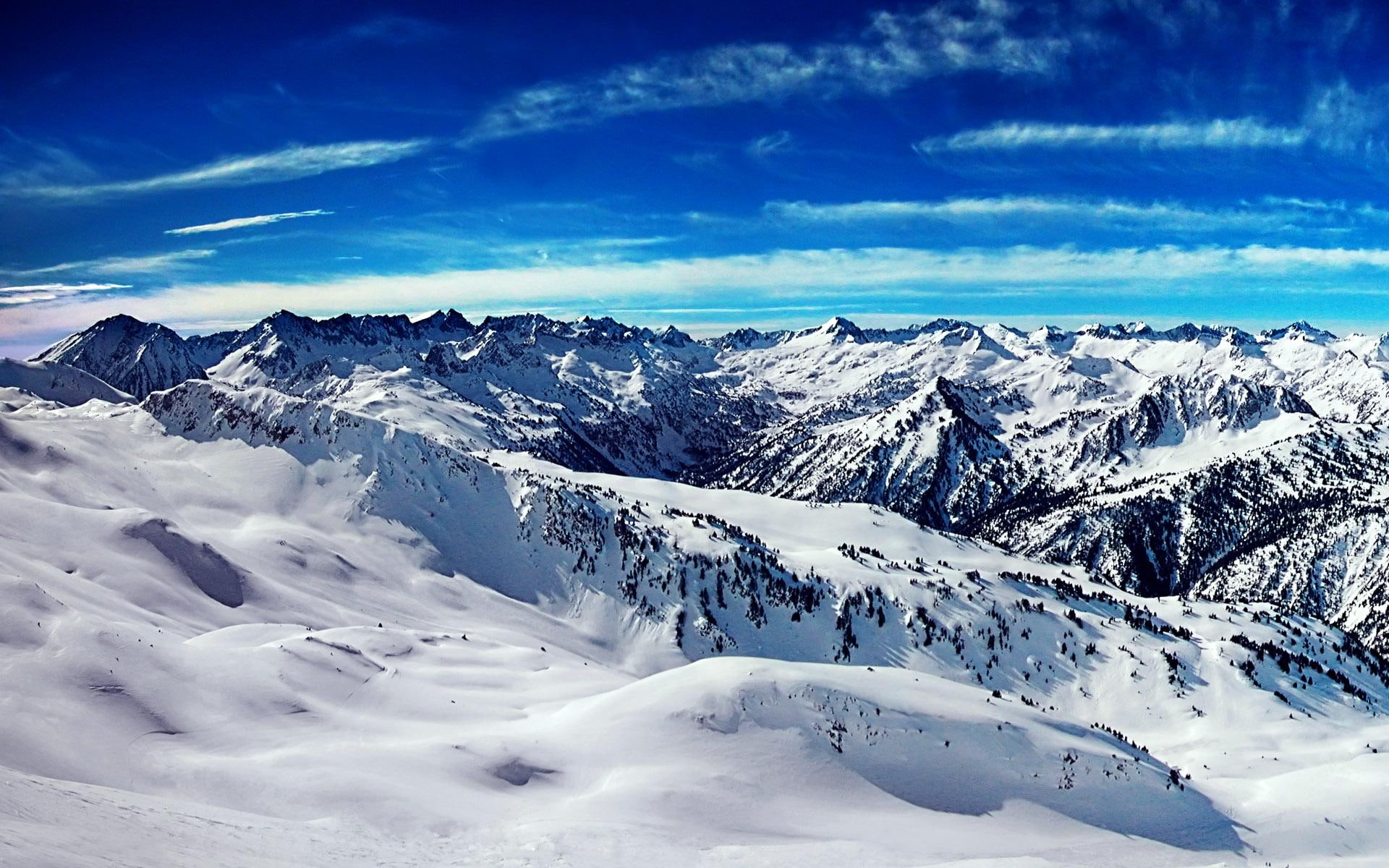 massif, 1080P, sky, mountains, nature and landscape, ice, blue, vinson, HD Wallpaper