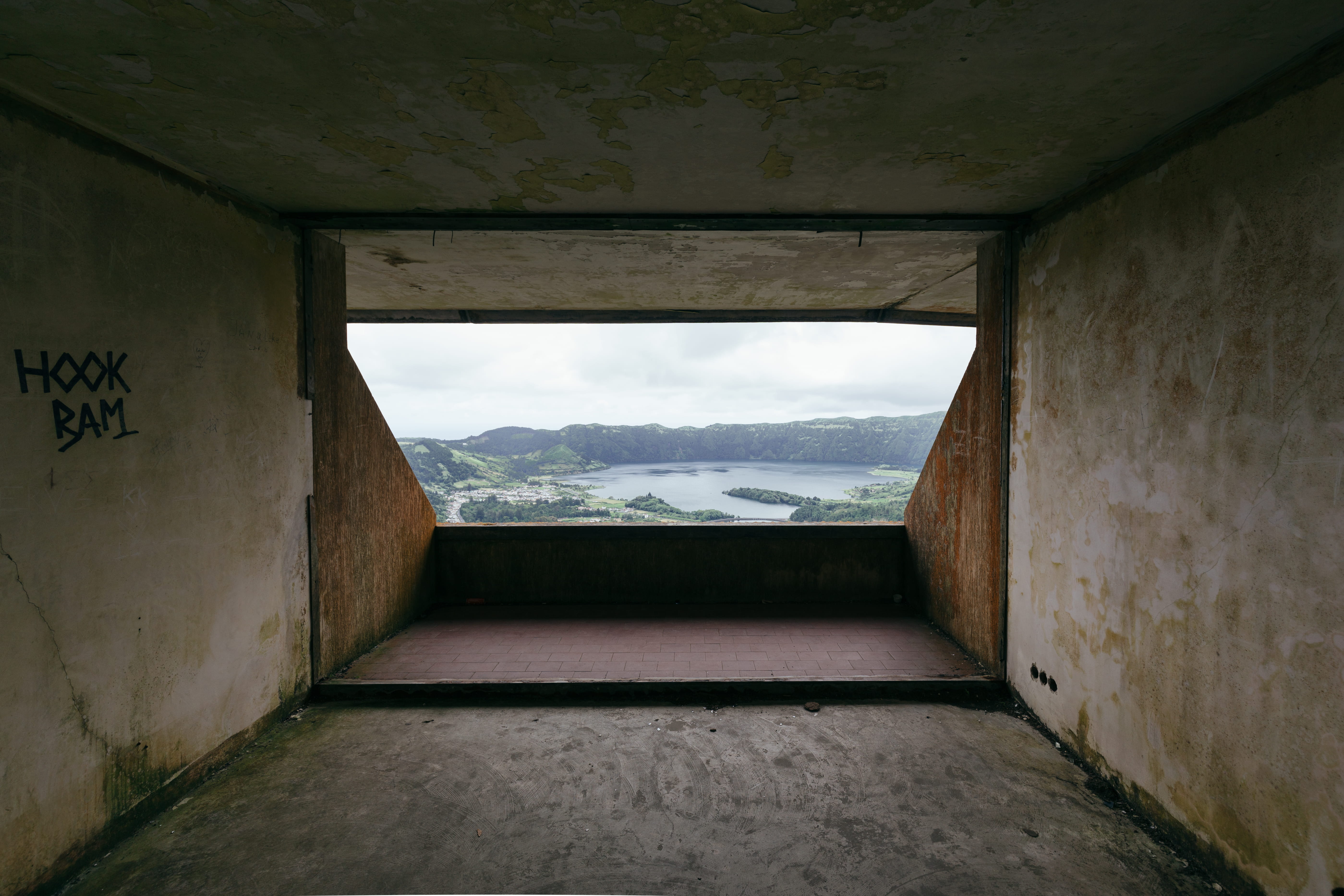 são miguel island, tranquility, absence, abandoned, tunnel, day, ceiling, monte palace, 5K, built structure, cloud - sky, architecture, wall - building feature, HD Wallpaper
