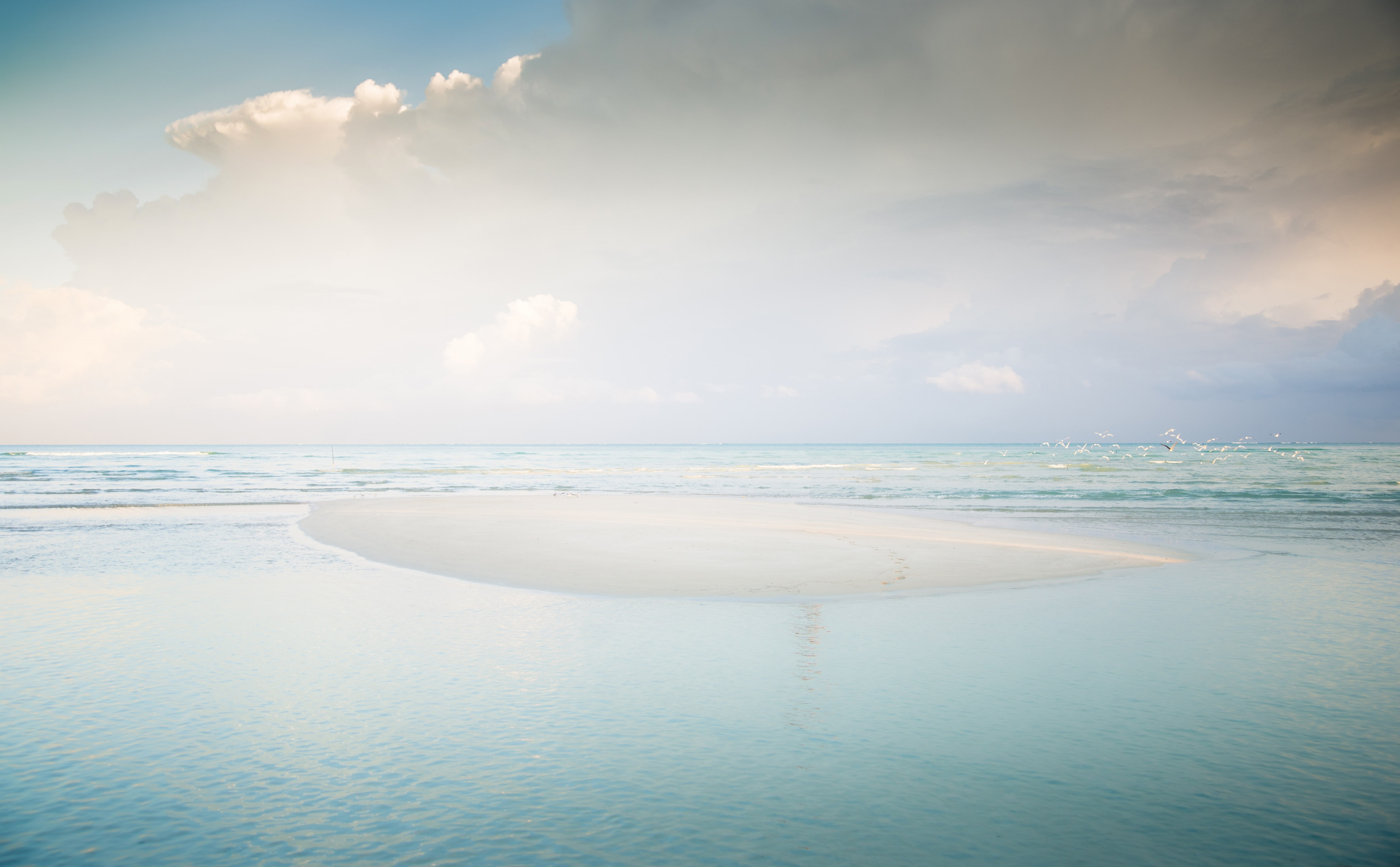 Hollow, Scenic, tranquility, no people, Coast, non-urban scene, Summer, 5K, cloud - sky, sea, tranquil scene, scenics - nature, day, Colors, Blue, Shore, HD Wallpaper