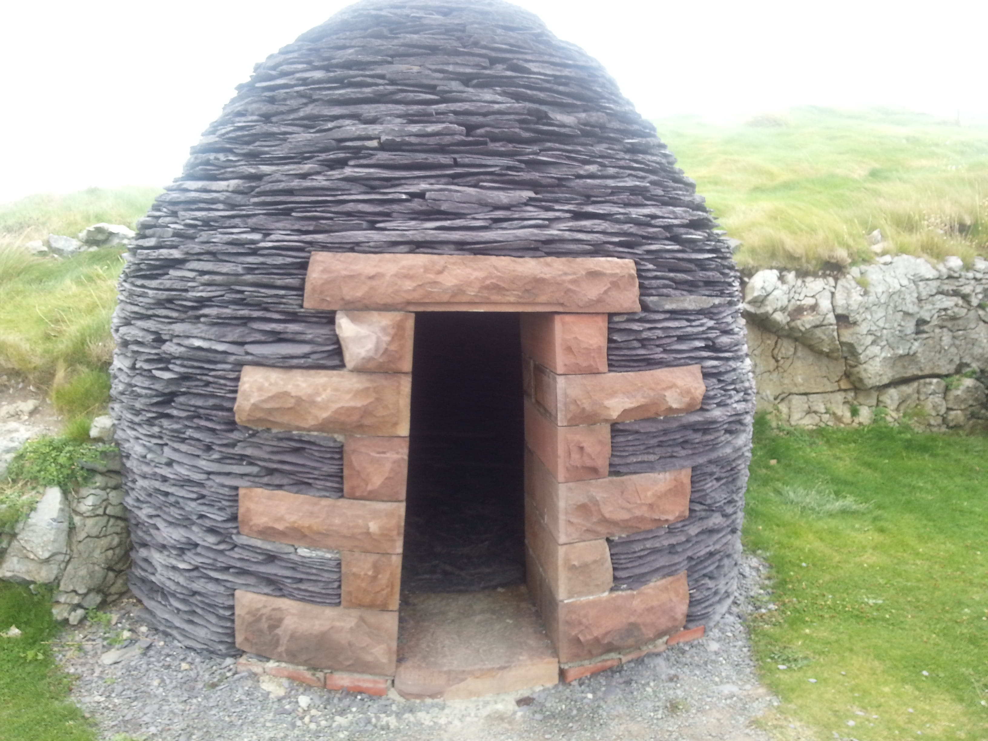 celt, solid, 2K, close-up, gallarus, land, built structure, the past, cold temperature, grass, old, beehive hut, stone material, tree, no people, stone wall, HD Wallpaper