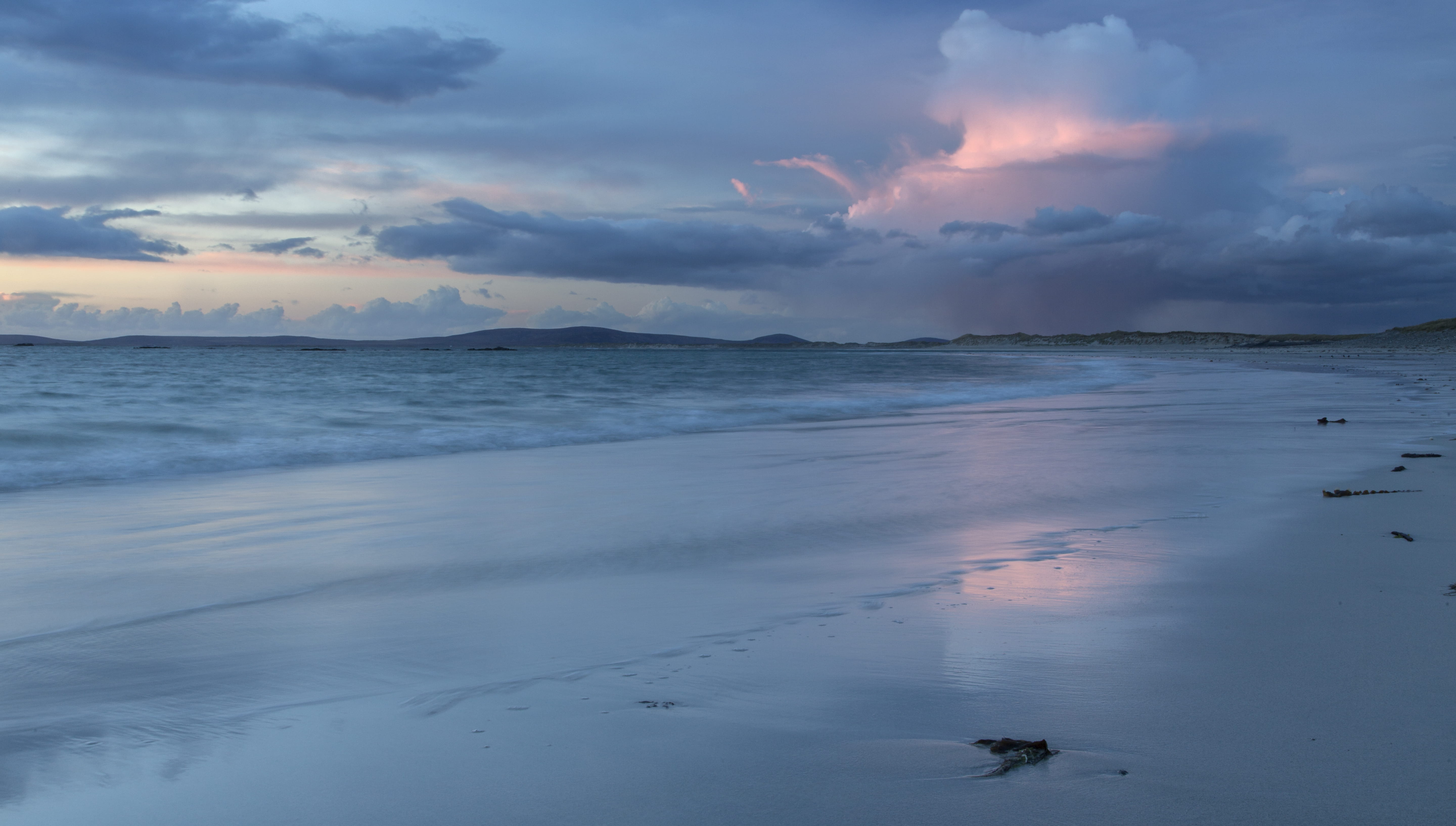 sky, ocean, dusk, outdoors, benbecula, no people, idyllic, cloud - sky, sunset, united kingdom, reflection, horizon, sea, non-urban scene, beauty in nature, HD Wallpaper