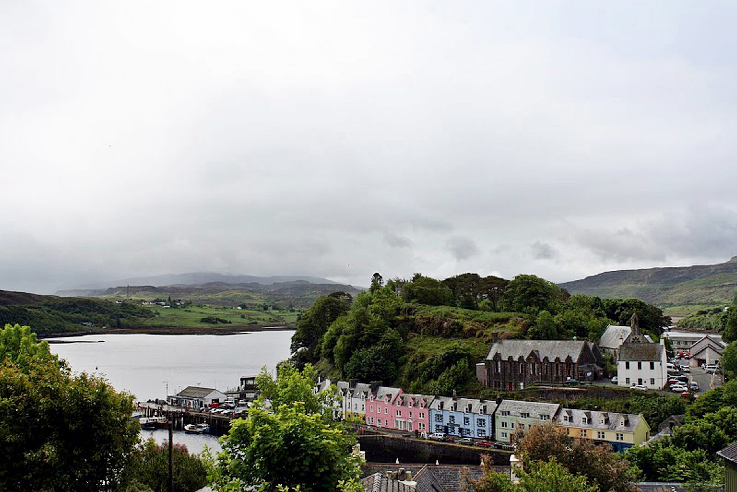 talisker, sky, cloud - sky, architecture, outdoors, water, skye, cityscape, sea, portree, port motifs, city, building, Mystical, scotland, nature, environment, HD Wallpaper