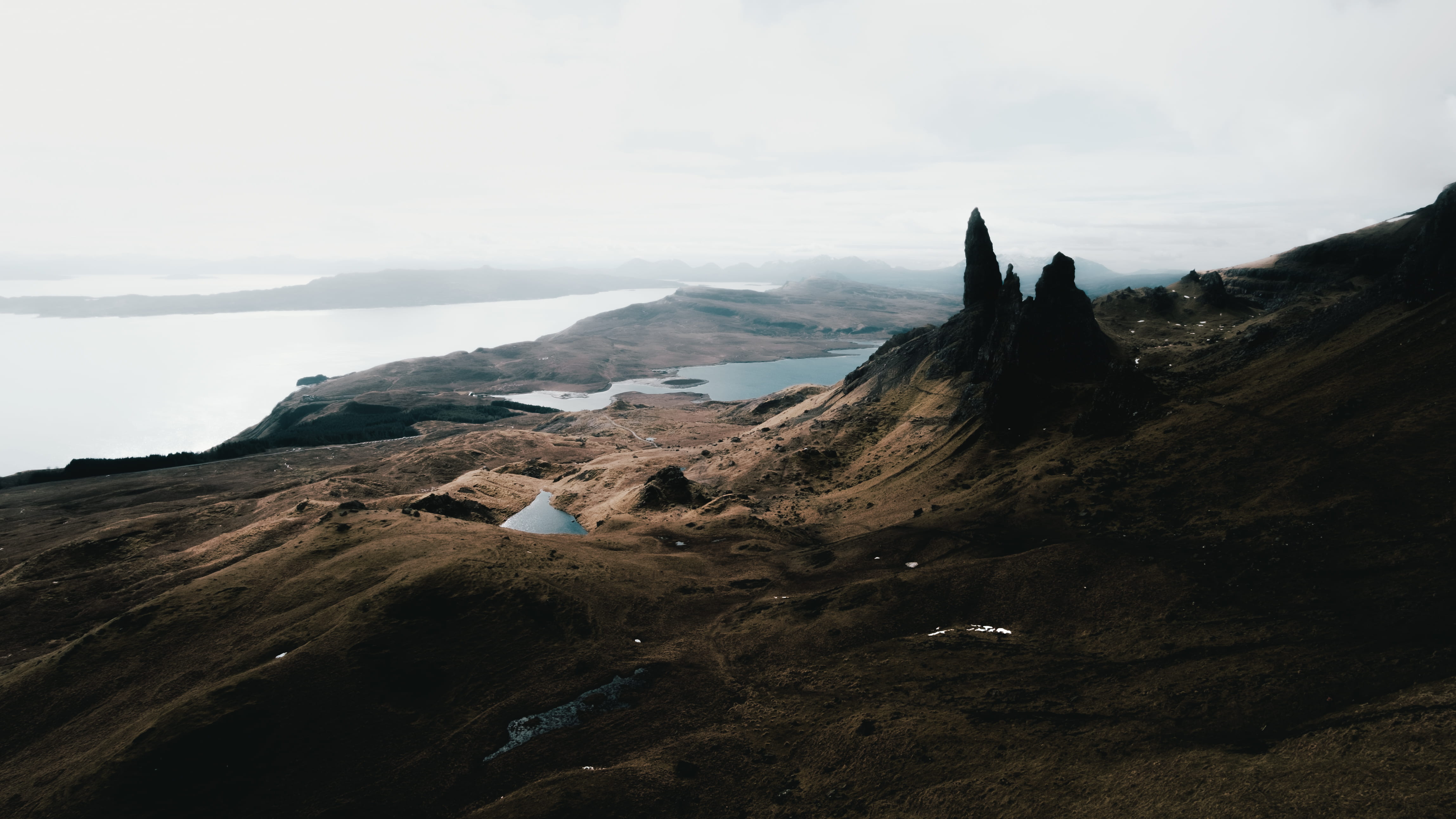 scotland, body, landscape, non-urban scene, ground, solid, mountains, mountain range, water, idyllic, wilderness, sky, tranquility, scenics - nature, peaks, HD Wallpaper