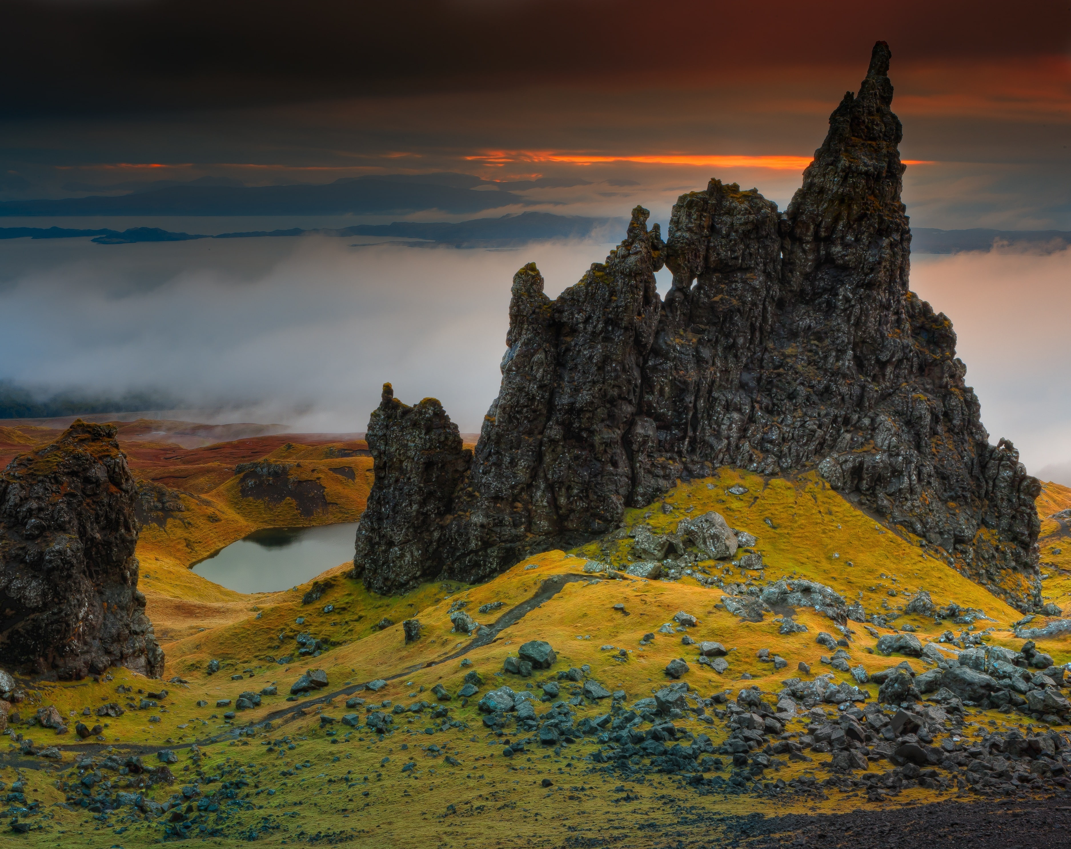 Europe, sky, formation, nature paradise, dramatic sky, cloud - sky, non-urban scene, outdoors, body, Beautiful, Water, Travel, clouded sky, Cliff, Mountain, HD Wallpaper