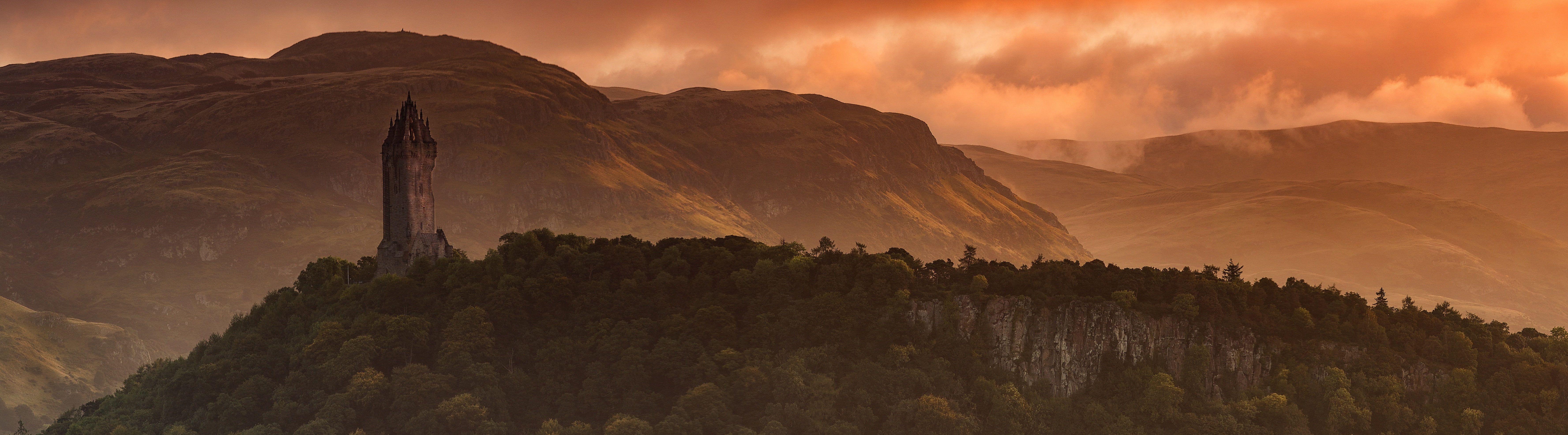 Scenery, beauty in nature, canoneos6d, Summit, View, tourism, AbbeyCraig, Landscape, environment, craig, tree, Woods, abbey, no people, land, History, panorama, HD Wallpaper