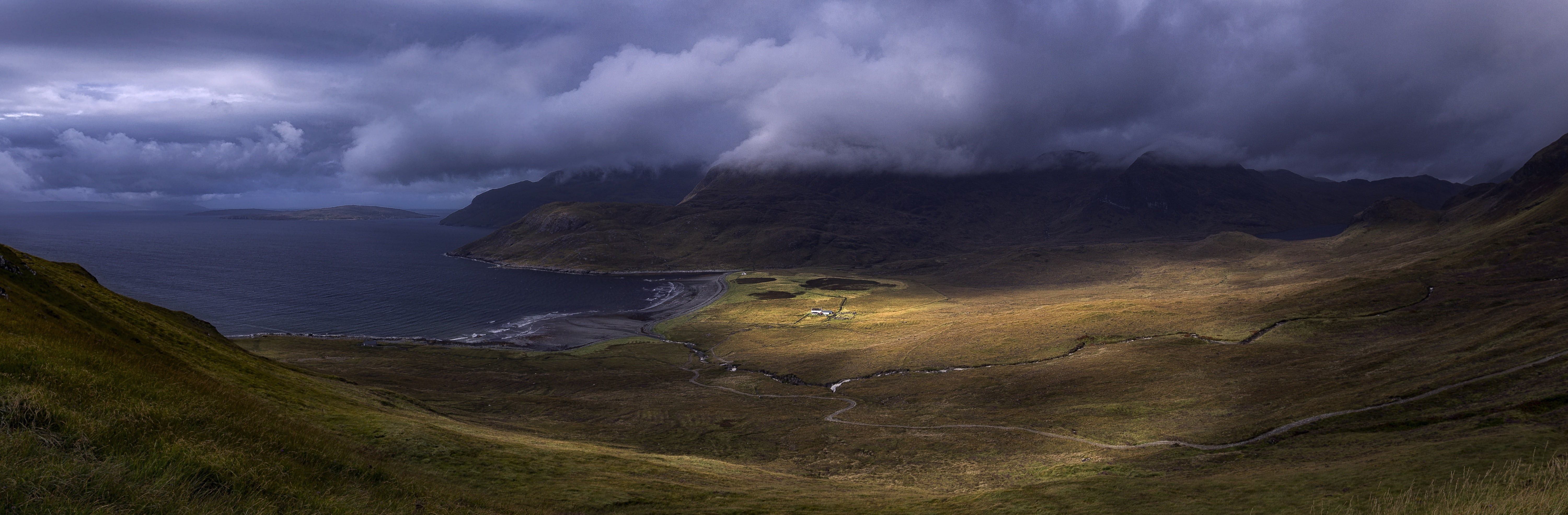 atmospheric mood, sky, Slope, Dark, Mountain, Panoramic, Scenery, no people, environment, non-urban scene, fog, Storm, visit, cloud - sky, solid, scenics - nature, HD Wallpaper