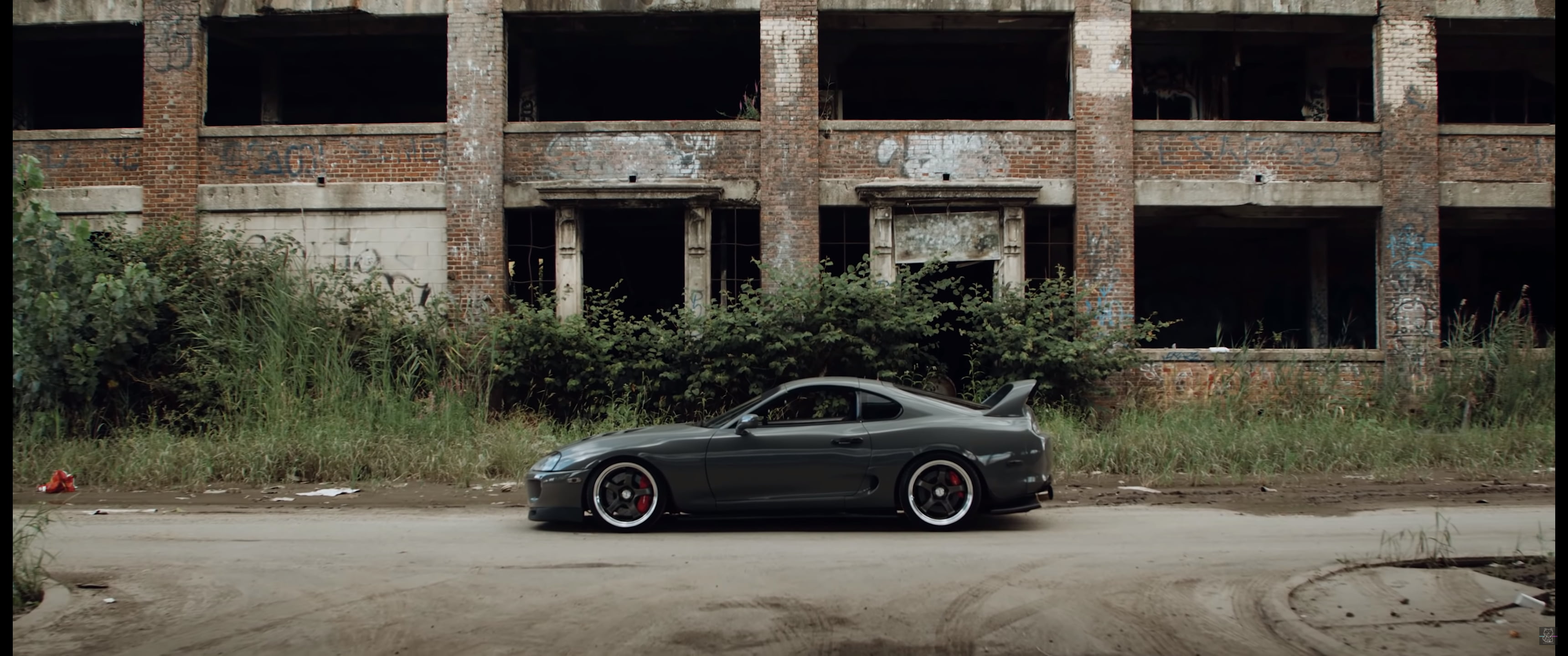 car, Toyota Supra MK4, industrial city, 2K, HD Wallpaper