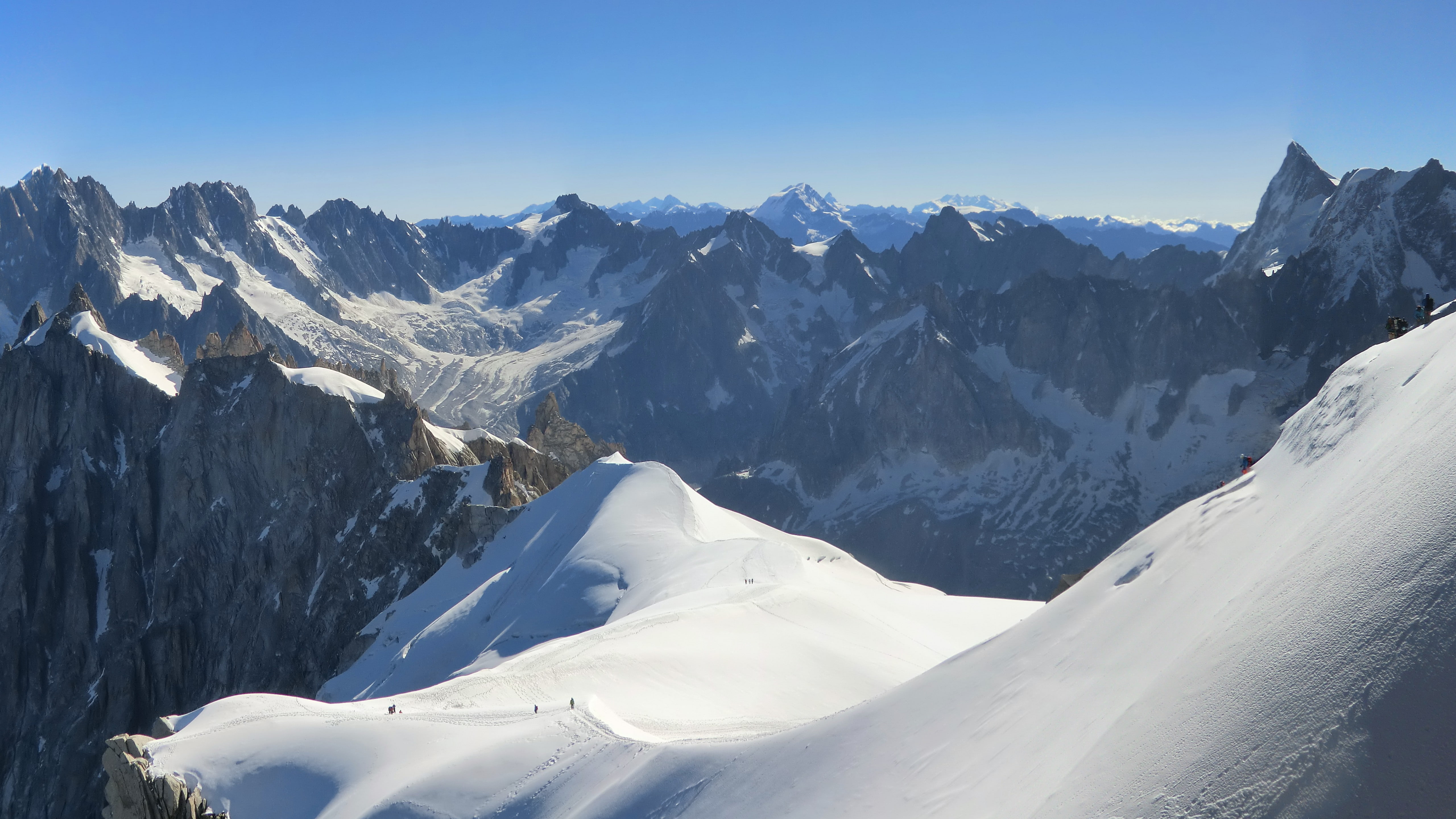 tourism, Aiguille du Midi, 4k, 5k, Europe, 5K, travel, mountain, snow, French Alps, HD Wallpaper
