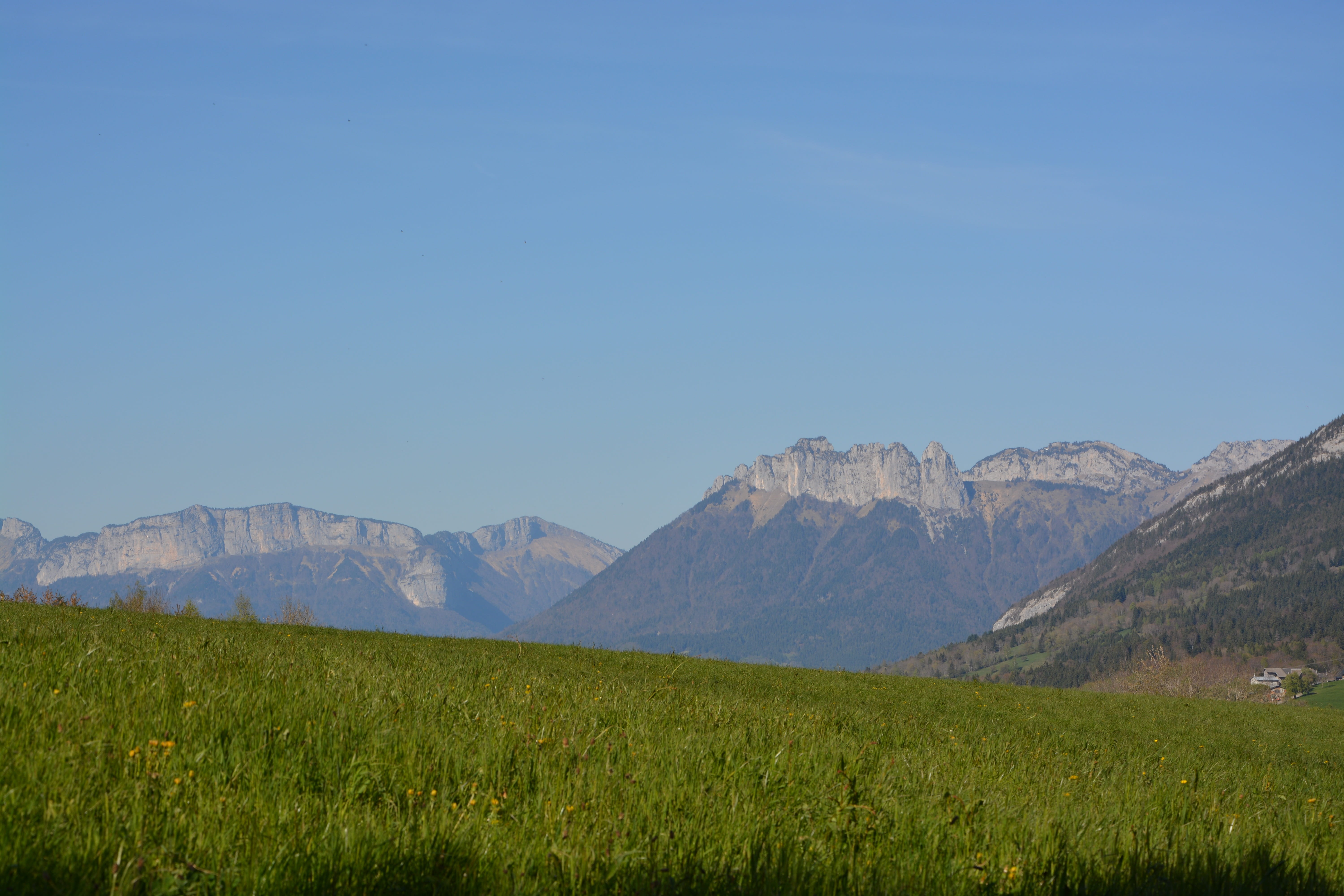 day, land, hiking, environment, plant, sky, panoramic views, mont blanc, landscape, panorama, scenics - nature, no people, annecy, mountain range, massif, HD Wallpaper