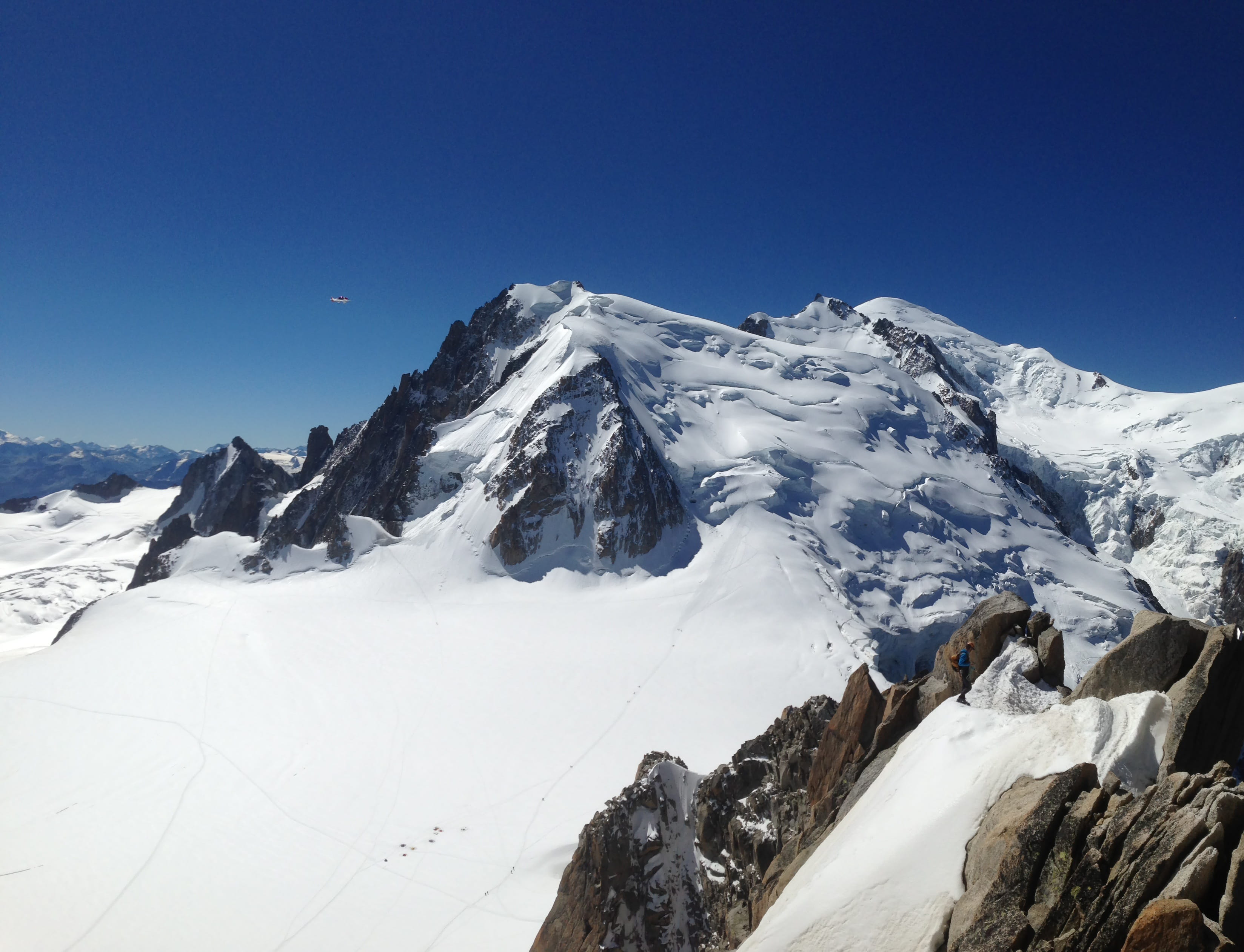 sky, idyllic, cold temperature, 2K, snowcapped mountain, scenics - nature, tranquility, blue, mont blanc, mountain range, outdoors, nature, tranquil scene, HD Wallpaper