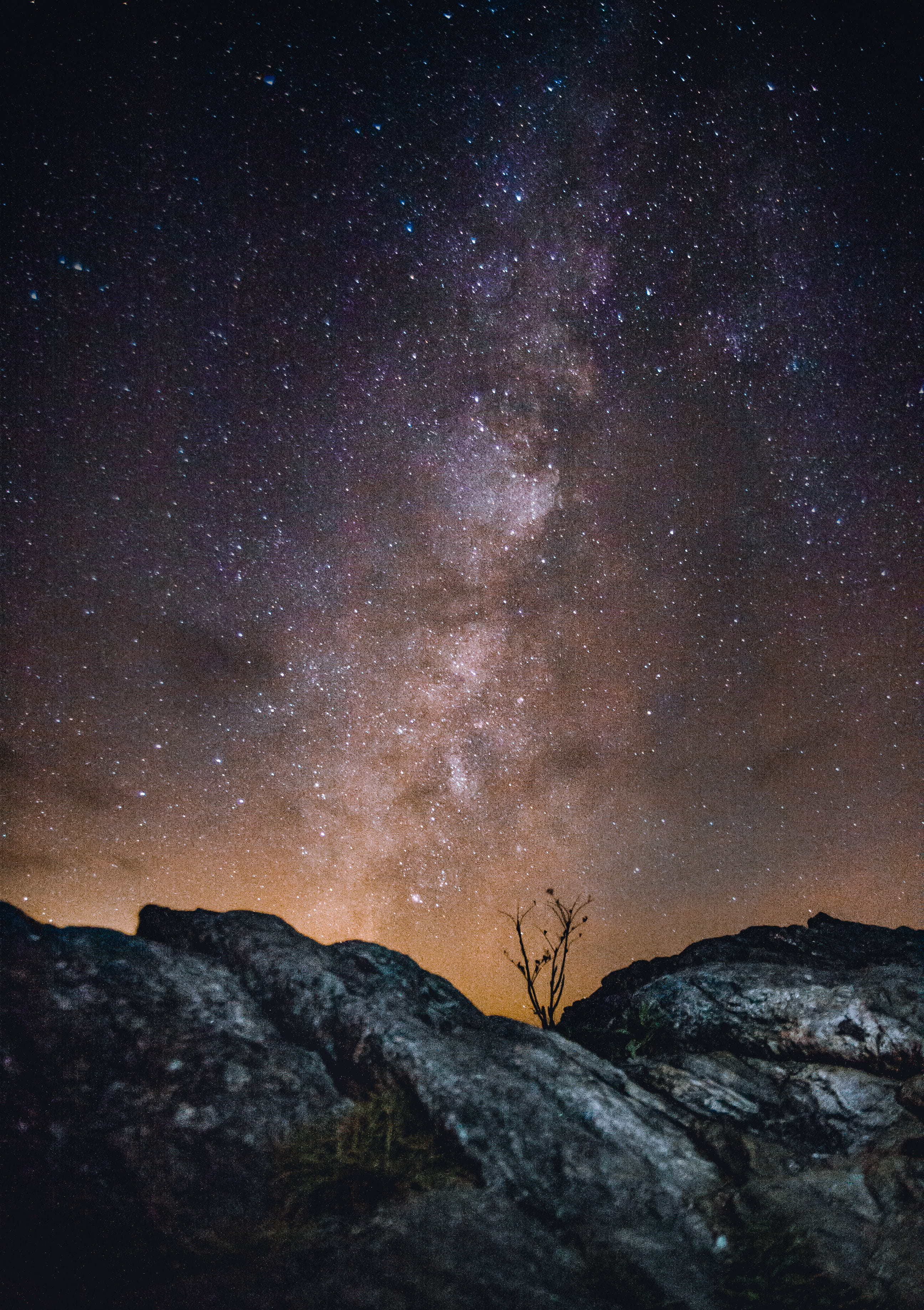 milky, solid, beauty in nature, no people, galaxy, night time, asheville, outdoors, star - space, constellation, landscape, stars, mountain, tranquility, Phone HD Wallpaper