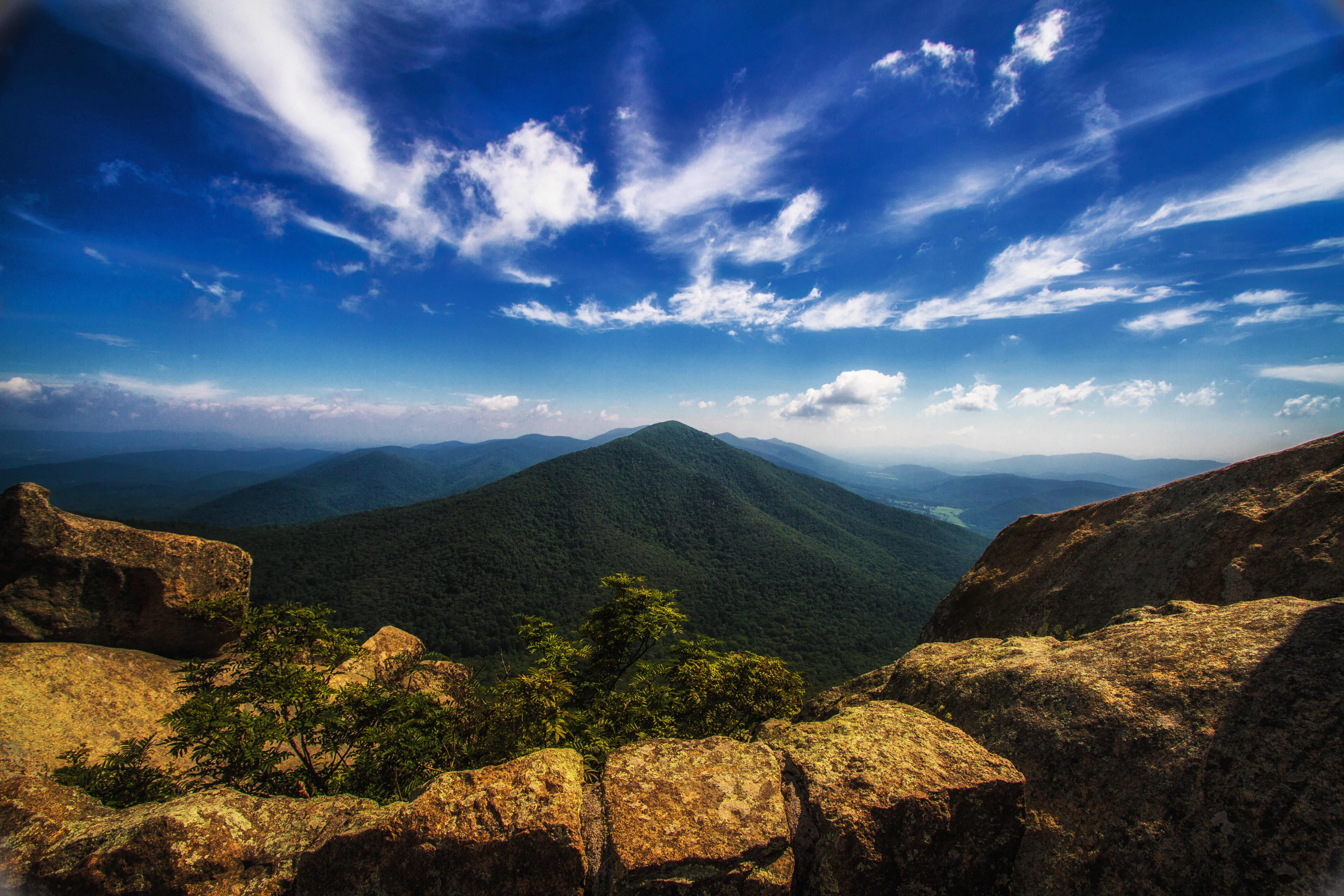 remote, rock, landscape, non-urban scene, outdoors, hawksbill mountain, tranquility, no people, green, mountain range, nature, scenics - nature, tranquil scene, HD Wallpaper
