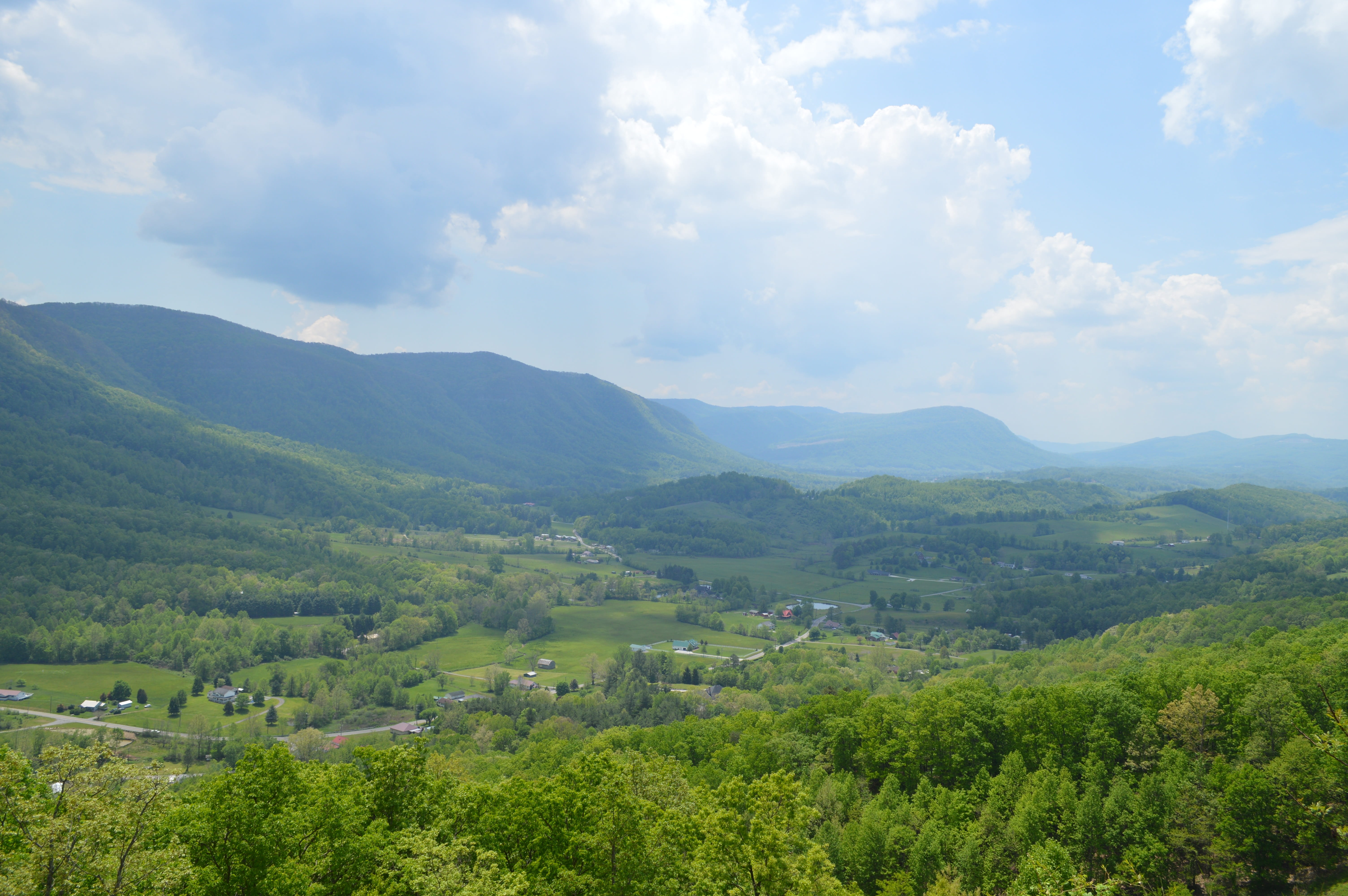 green fields, beauty in nature, green color, foliage, travel, land, day, shenandoah, wilderness, 5K, non-urban scene, overlook, tree, mountain range, no people, HD Wallpaper