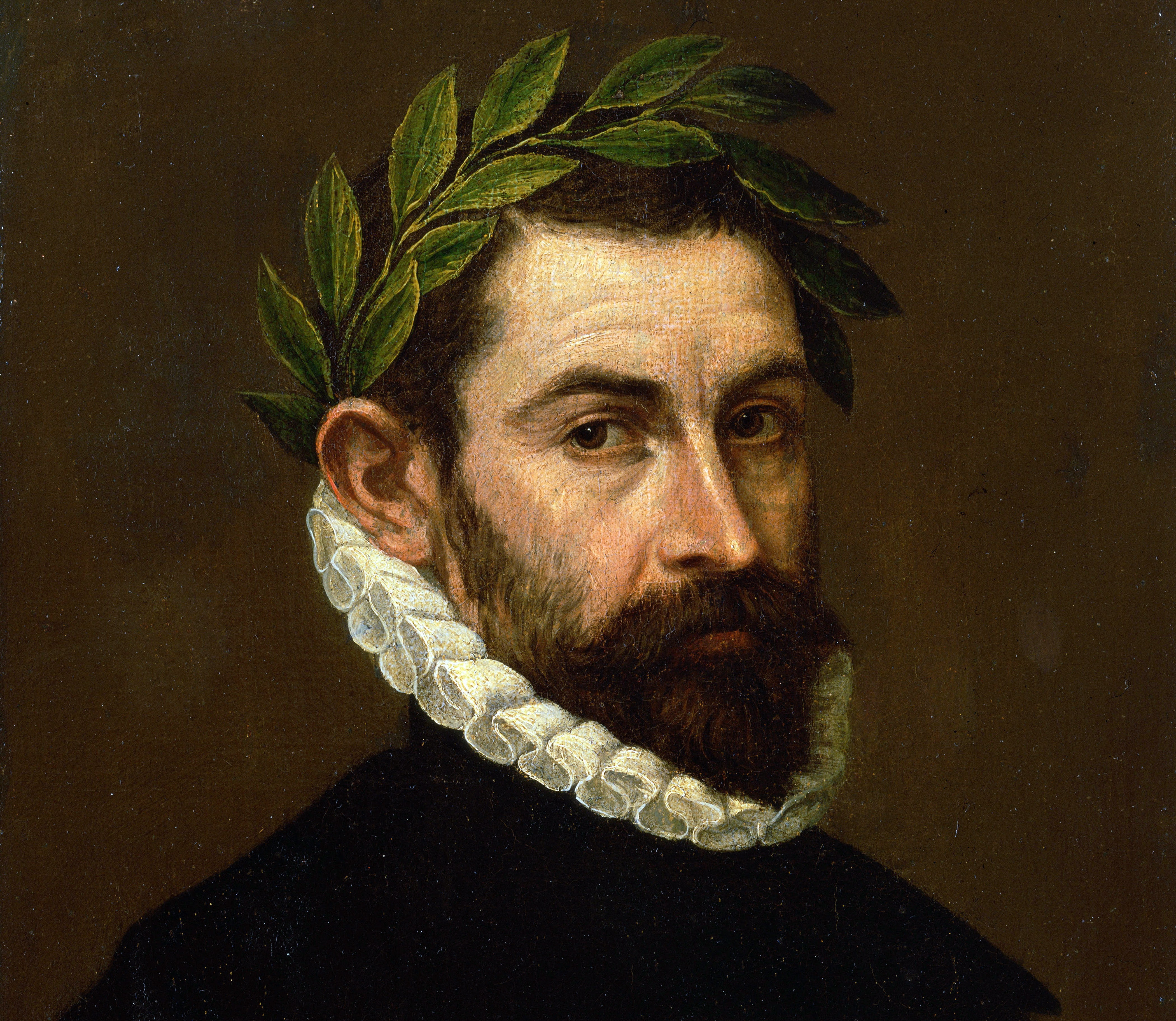 Portrait of the Poet Alonso zúñiga and Ercilia, Laurel wreath, El Greco, 4K, picture, HD Wallpaper