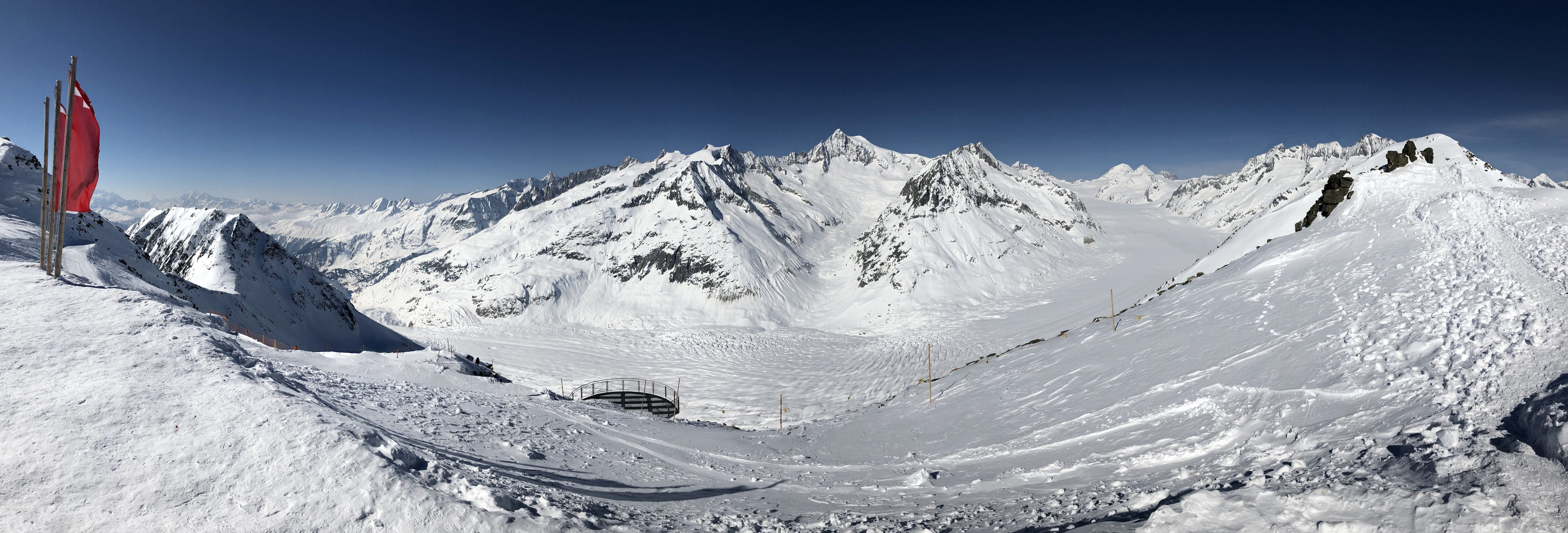 snow, snowcapped mountain, ski resort, mountain range, tranquil scene, environment, aletsch, blue, cold temperature, ice, jungfrau, outdoors, extreme terrain, HD Wallpaper
