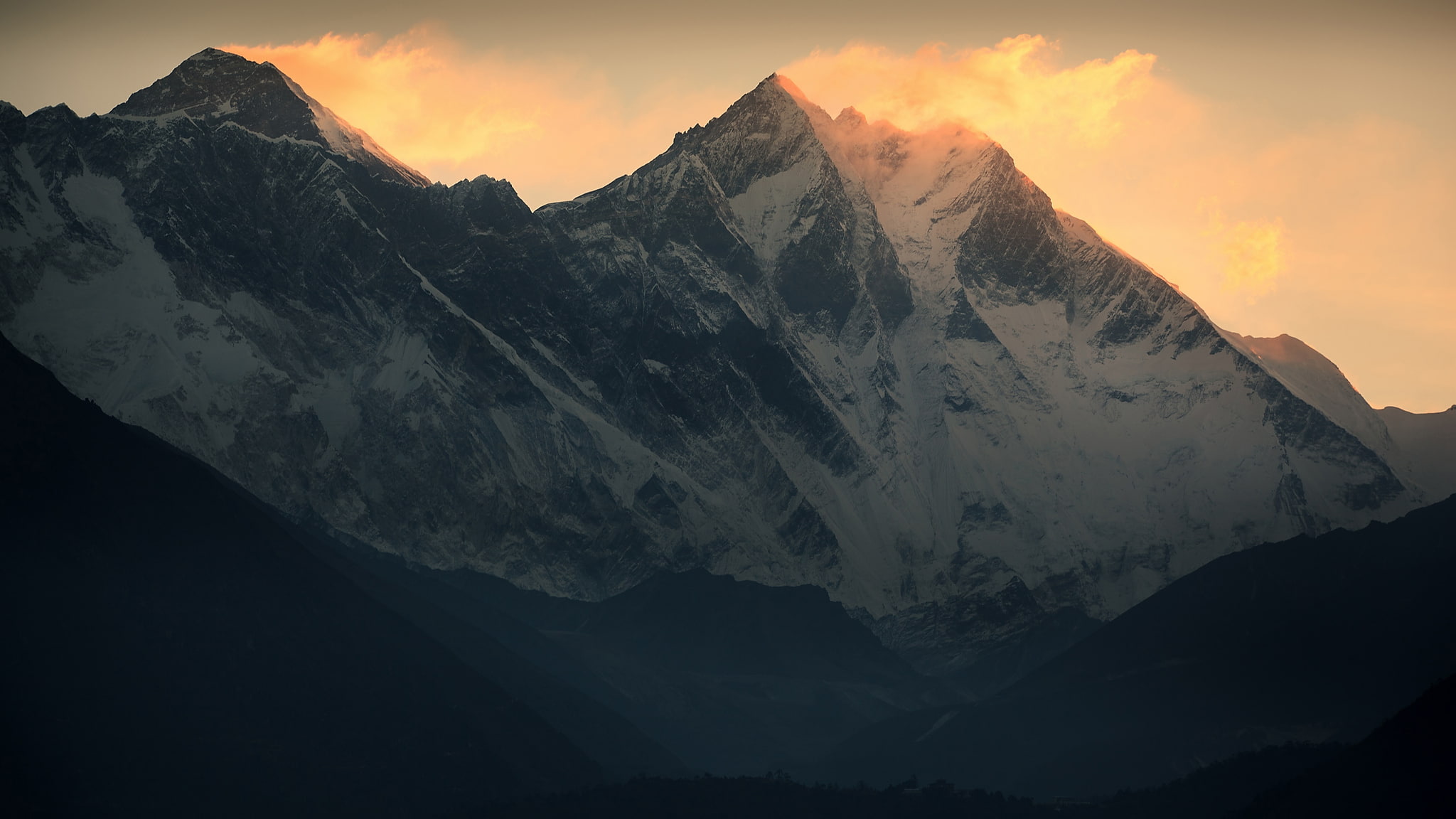 the wind, Chomolungma, 1080P, Lhotse, Everest, The Himalayas, mountains, snow, HD Wallpaper